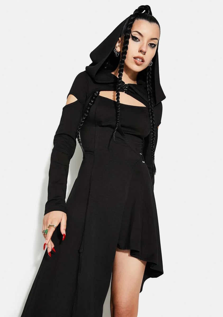 Punk Knitted Asymmetrical Dress - Image 2