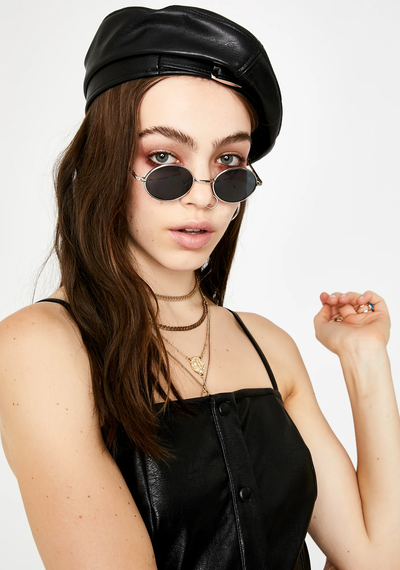 Punk N' Posh Vegan Leather Beret - Image 3