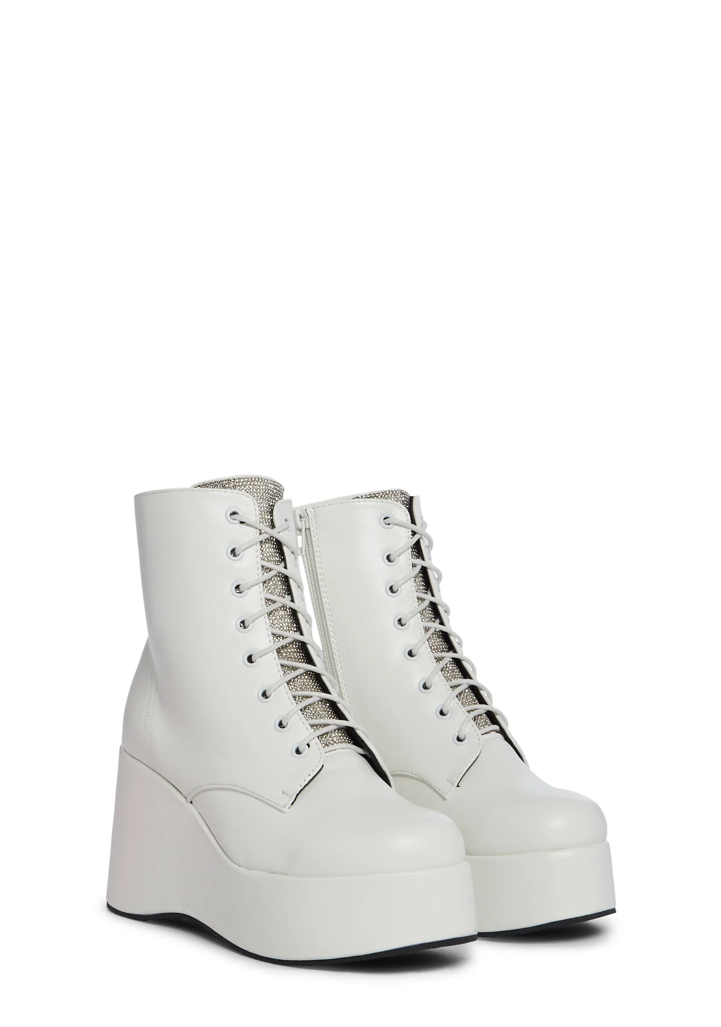 Punk Odyssey Platform Boots- White - Image 3