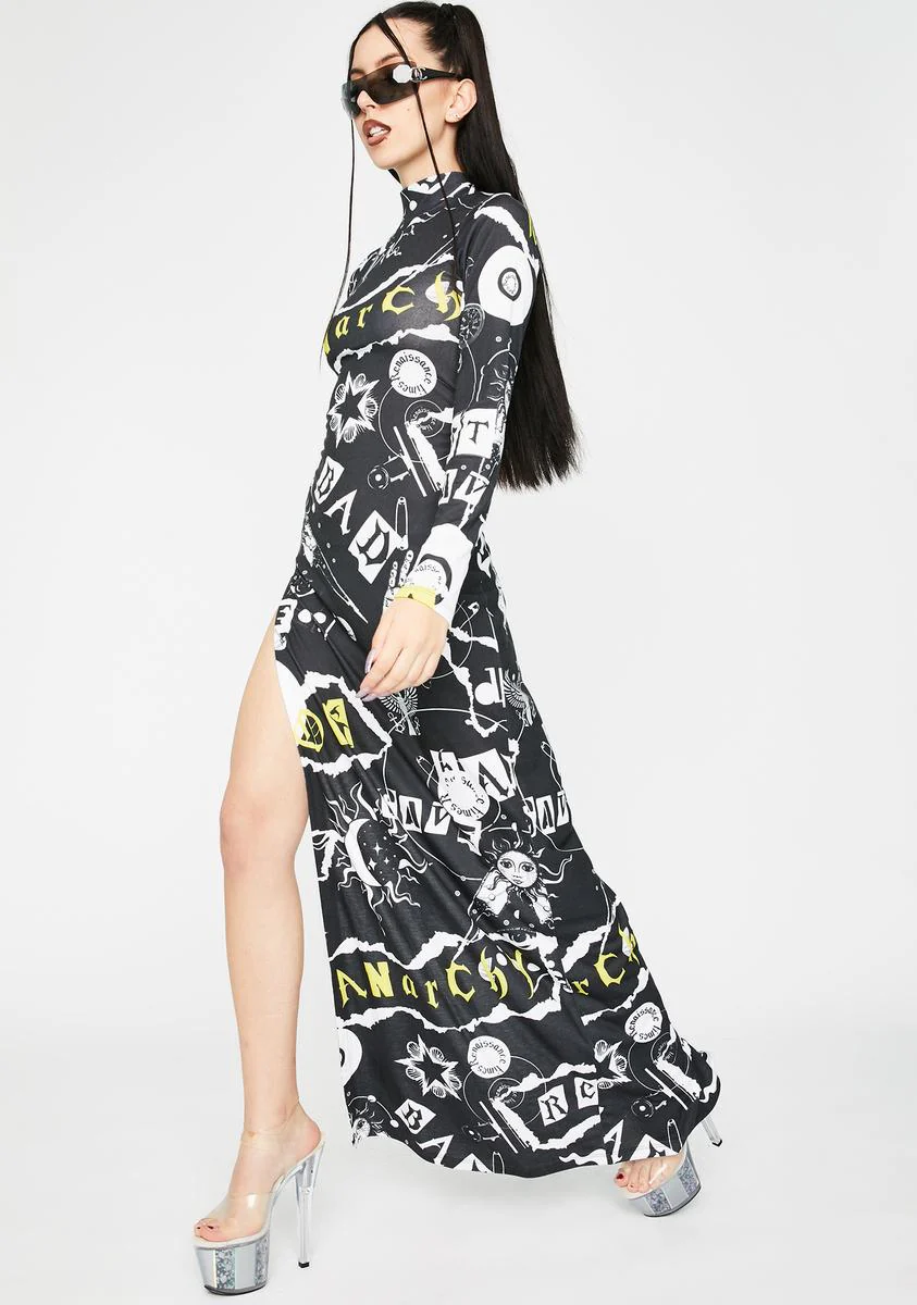 Punk Print Maxi Dress - Image 3