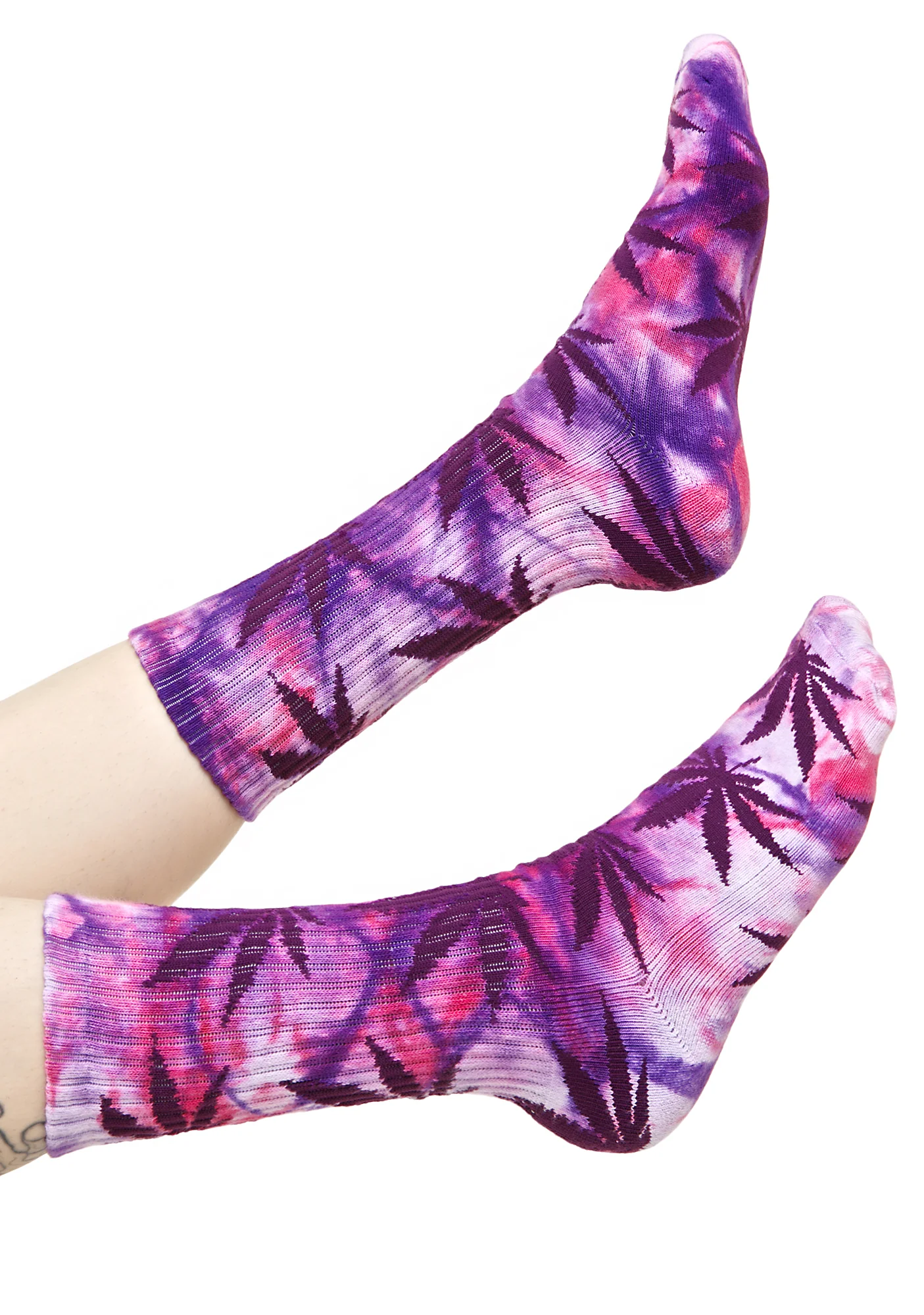 Purple Swag Tie Dye Plantlife Crew Sock - Image 4