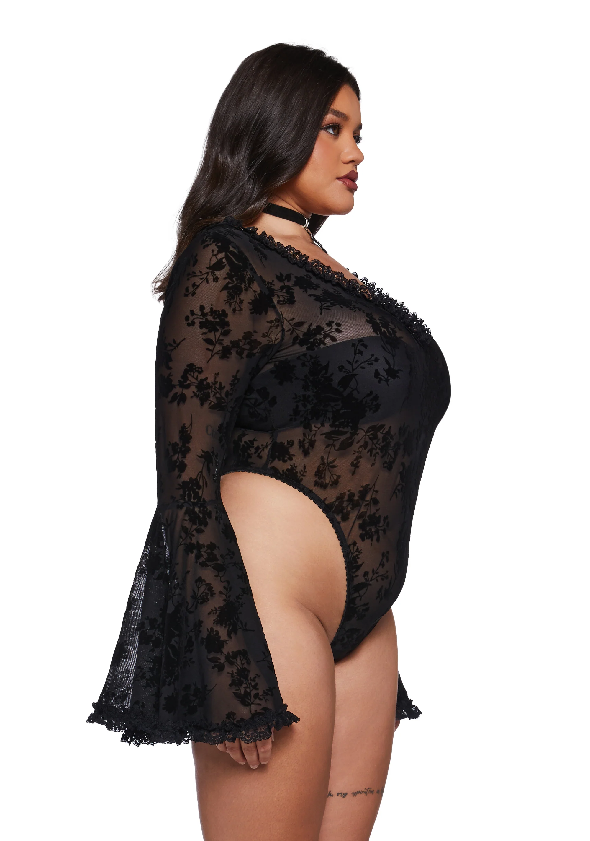 Pursuit Of Blood Mesh Bodysuit - Black - Image 10
