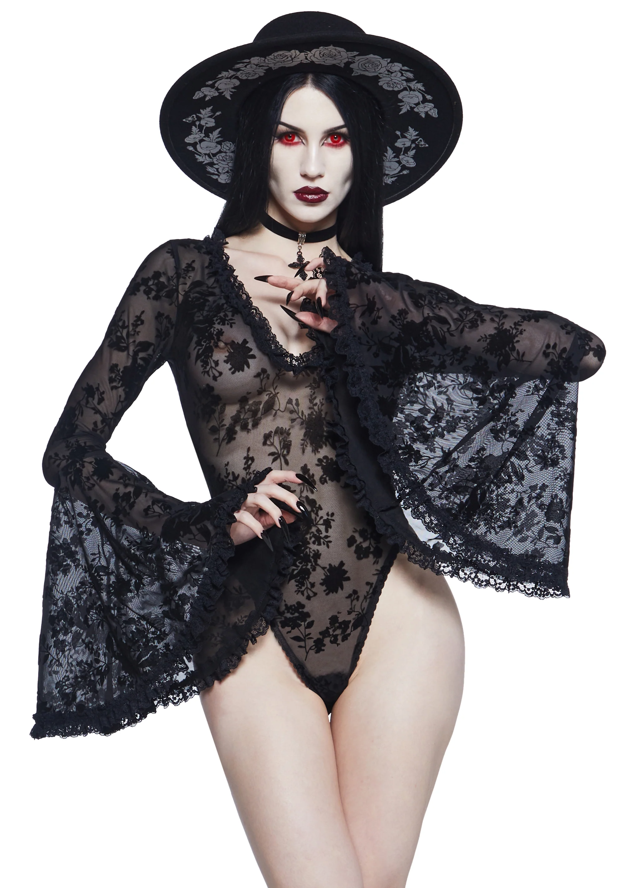 Pursuit Of Blood Mesh Bodysuit - Black - Image 6