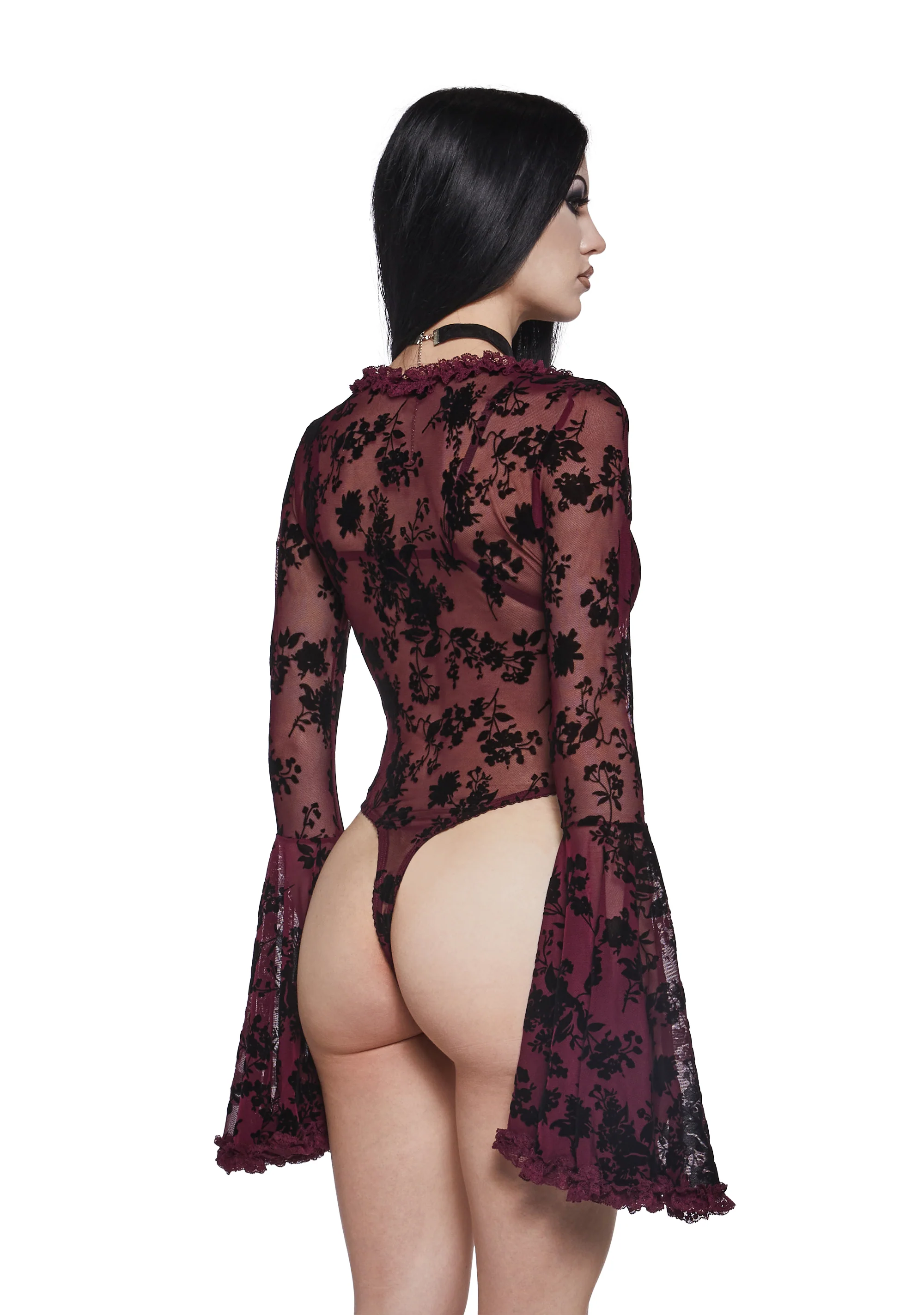 Pursuit Of Blood Mesh Bodysuit - Red - Image 4