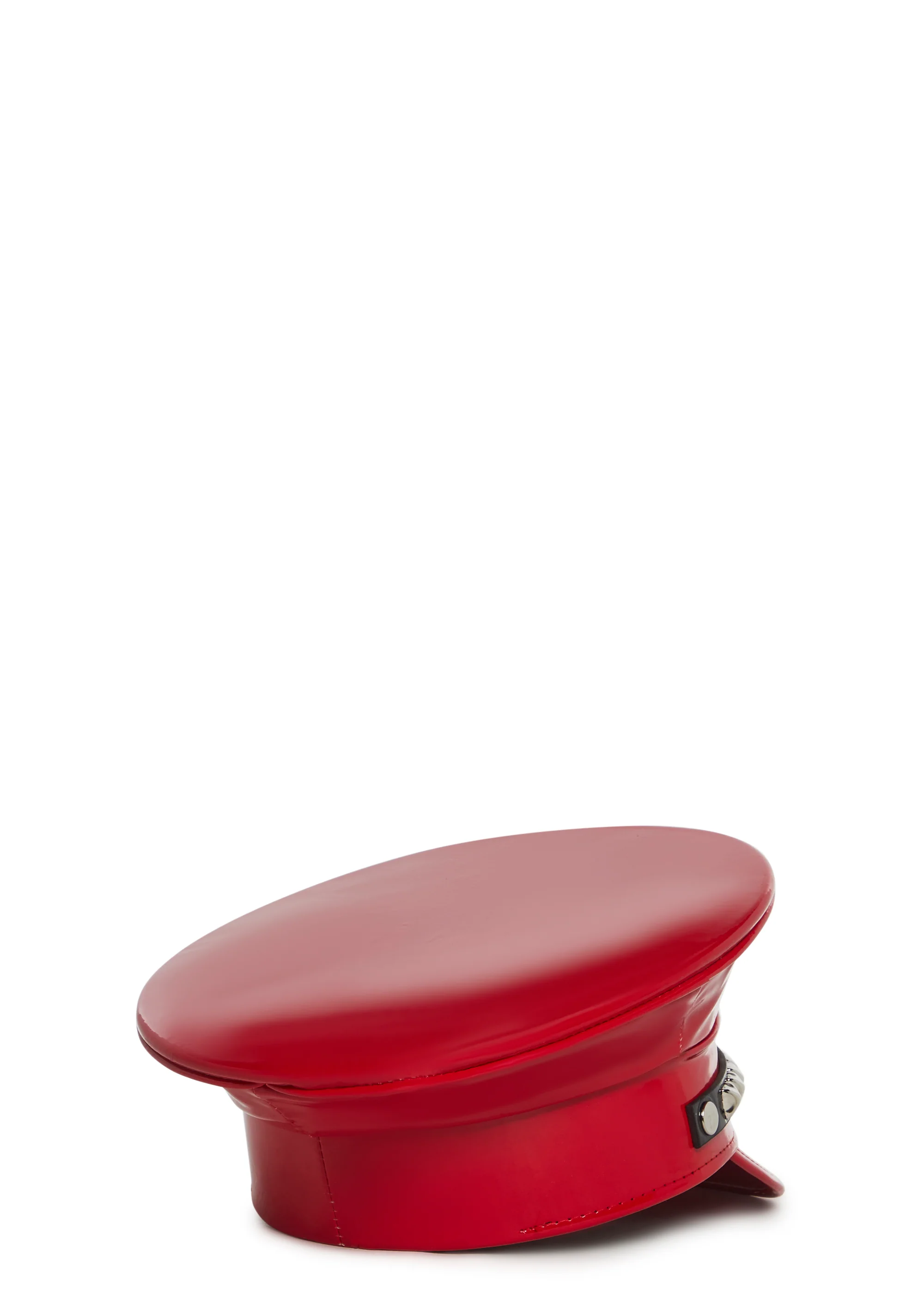 Pyramid Studded Captain Hat - Red - Image 6