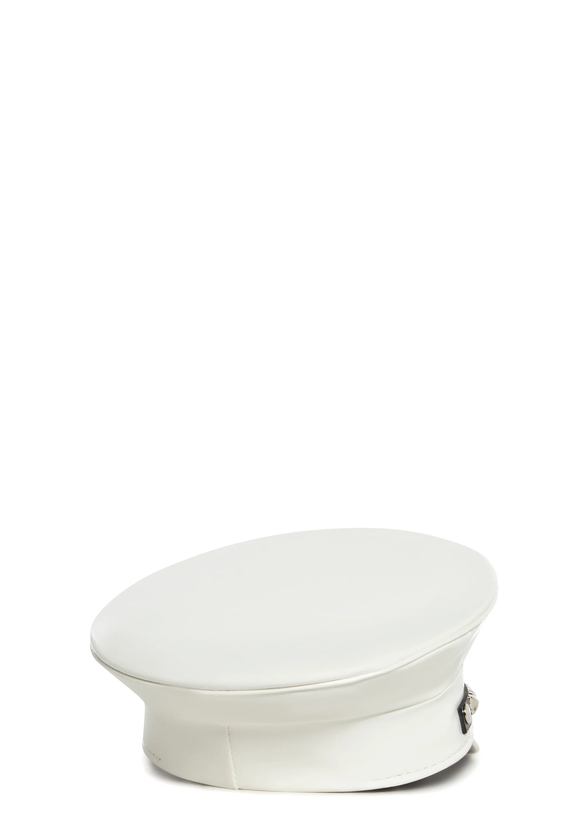 Pyramid Studded Captain Hat - White - Image 6