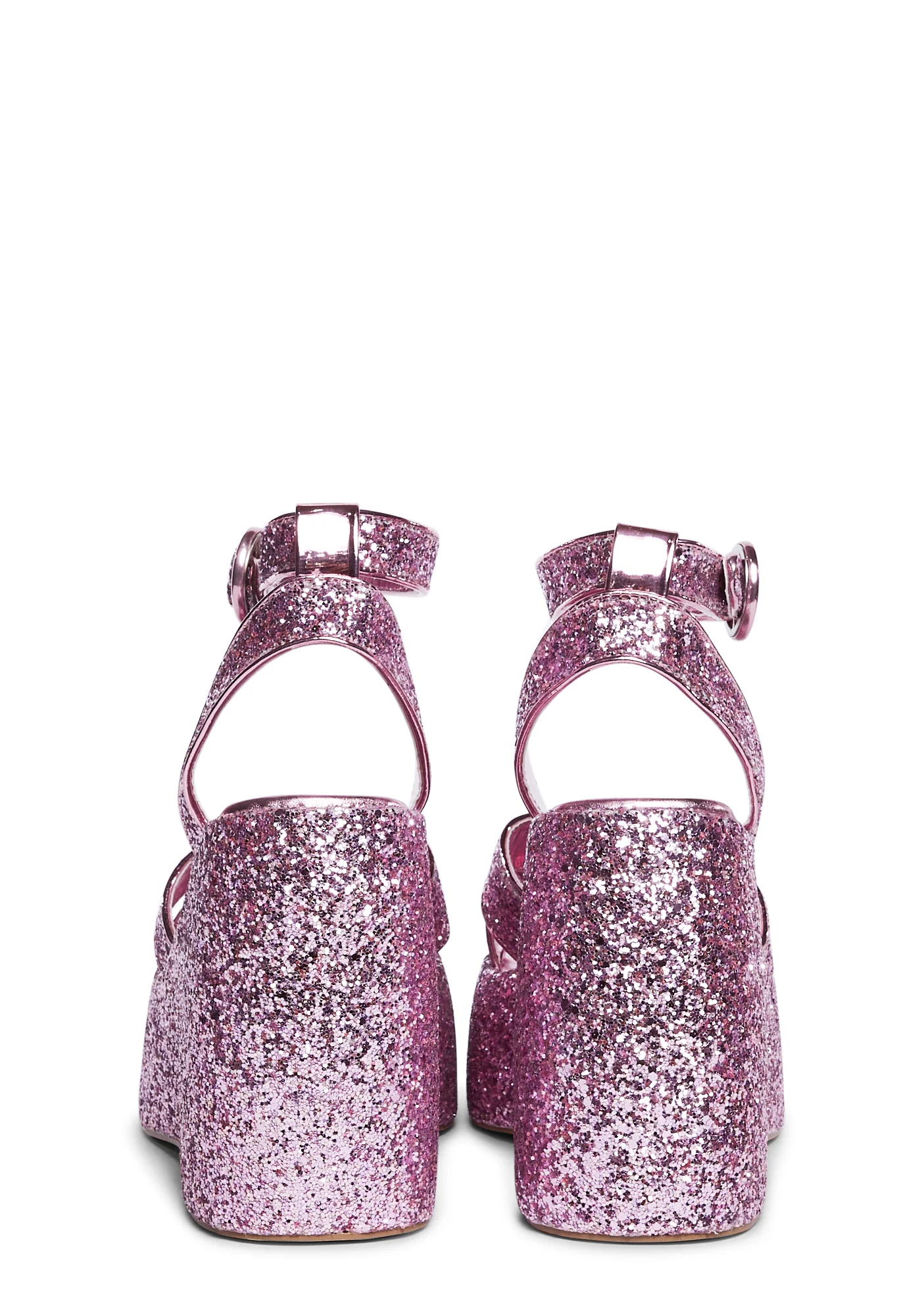 Queen Glitter Wedge Sandals - Pink - Image 4