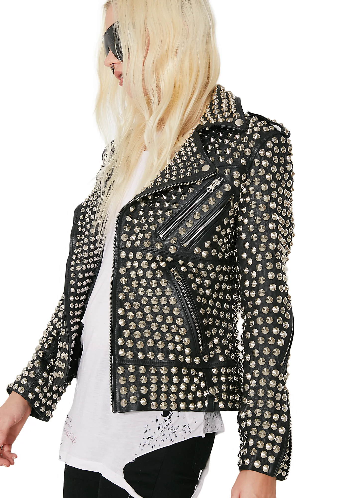 Queen Of Metal Leather Jacket - Image 4