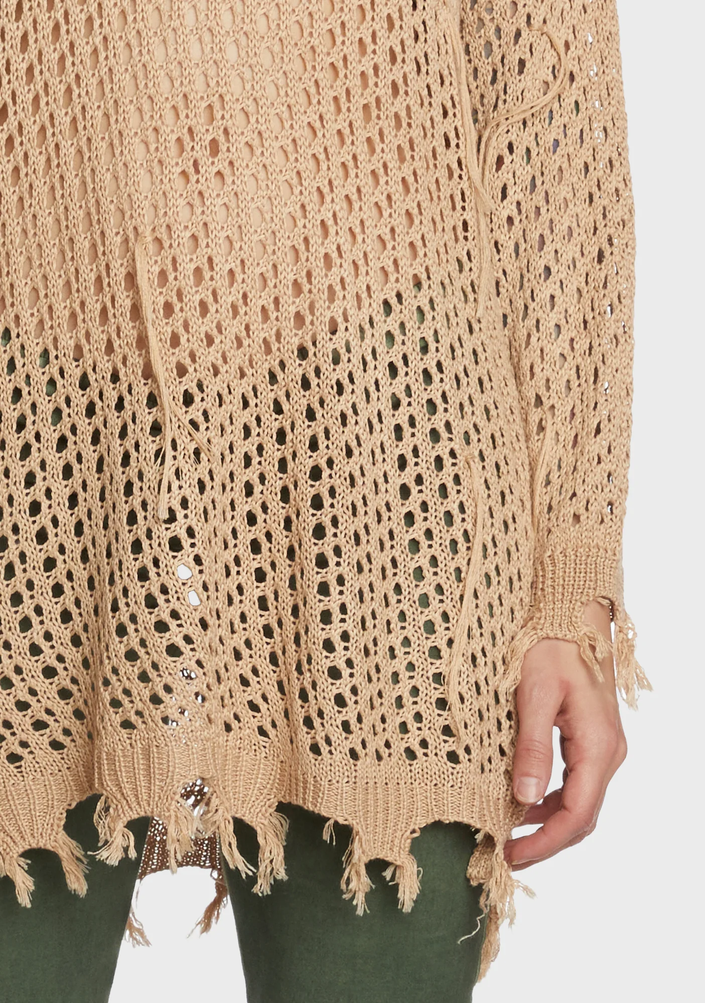 Quick Timing Crochet Top - Brown - Image 2