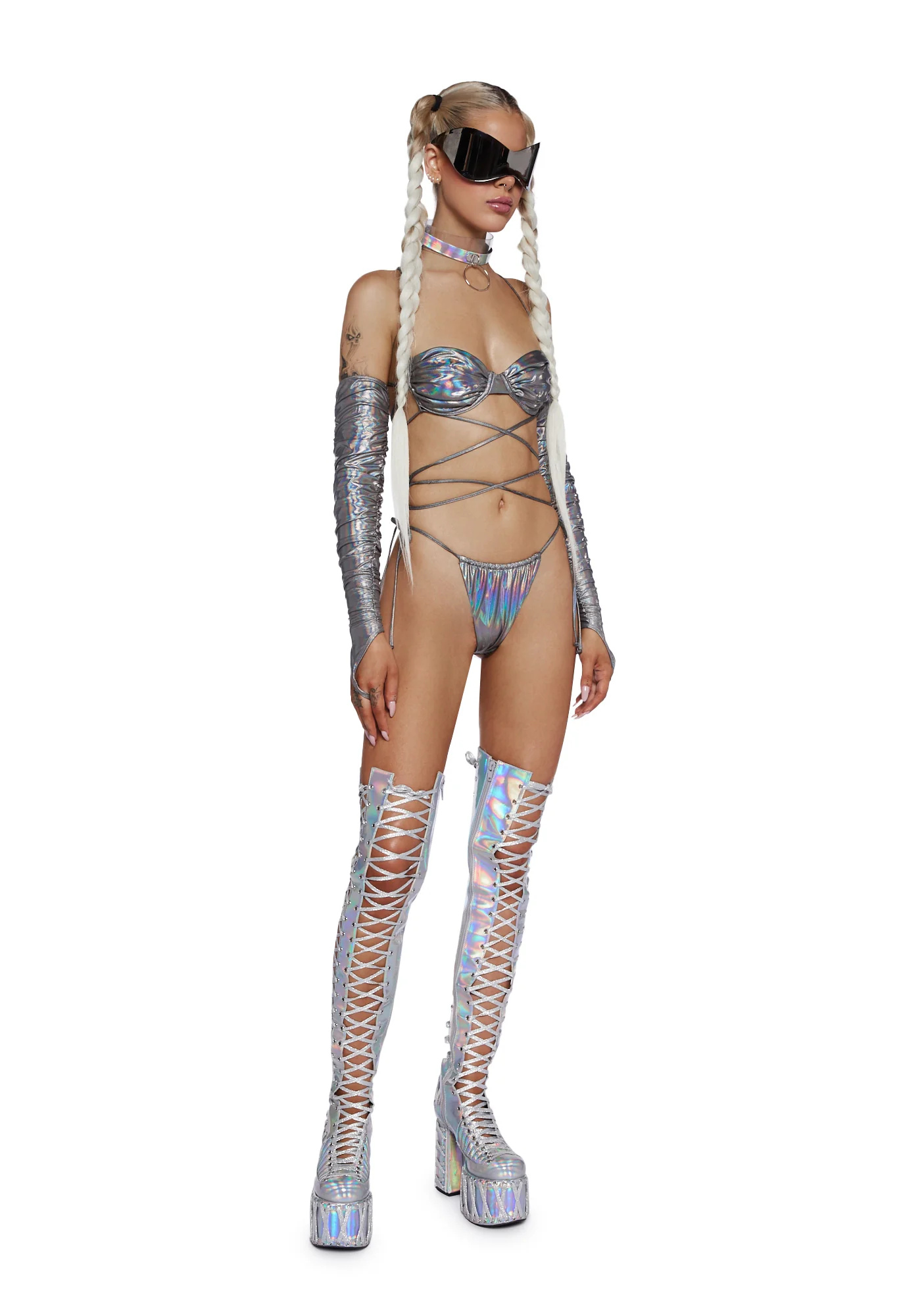 Radiant Mirage Lingerie And Arm Warmers Set - Image 2