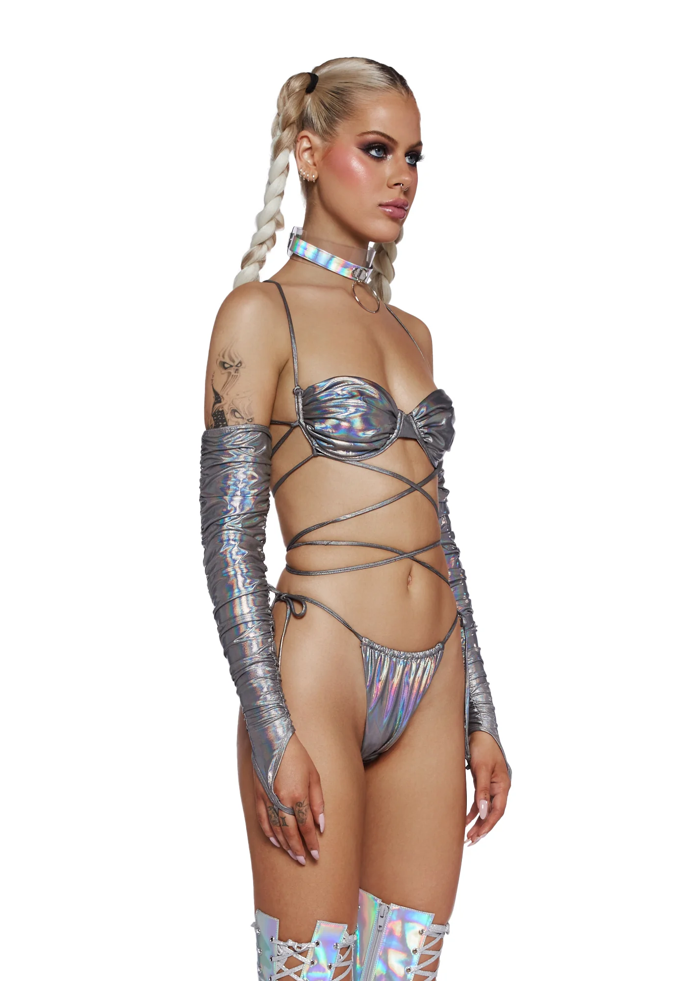 Radiant Mirage Lingerie And Arm Warmers Set - Image 3