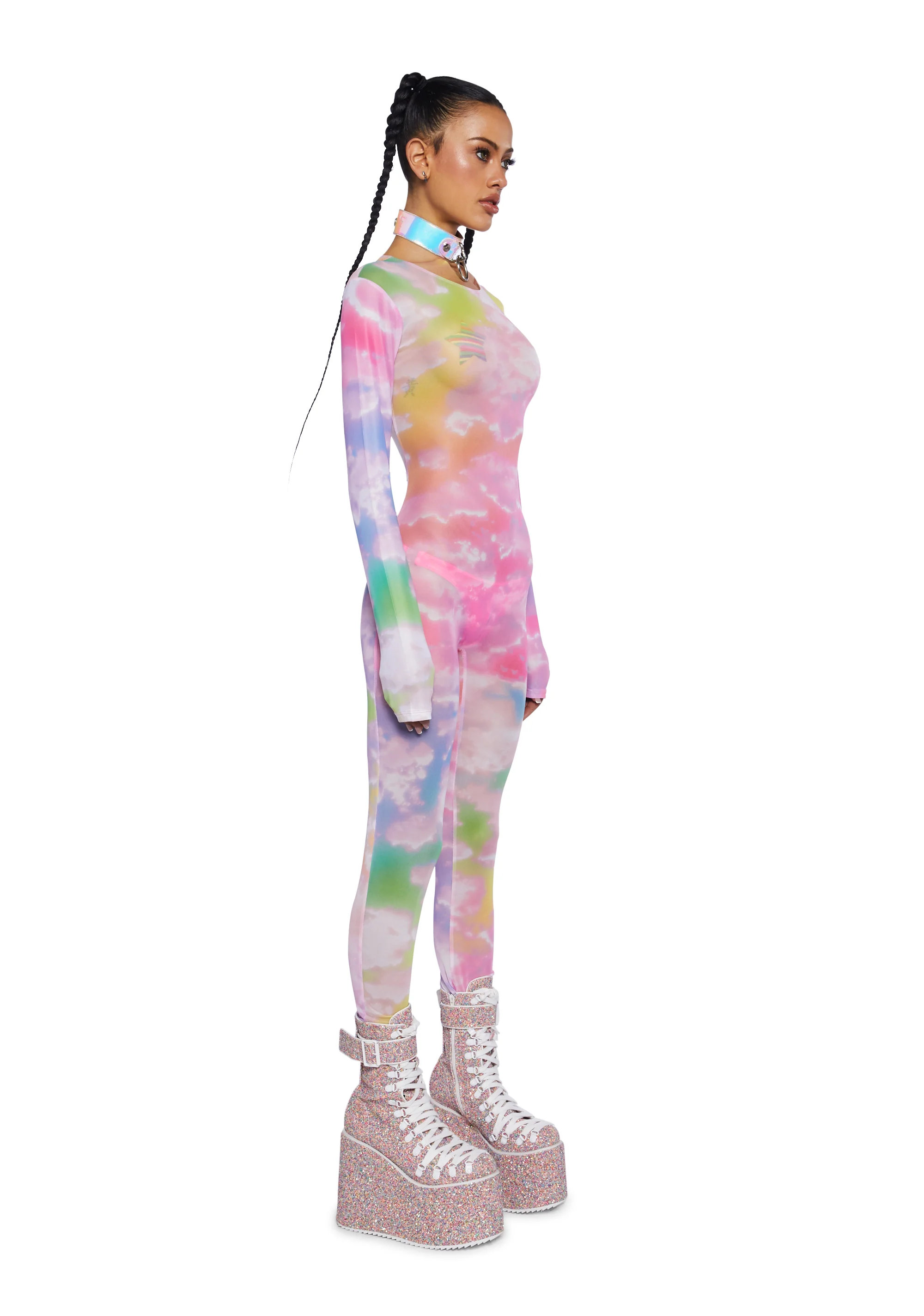 Rainbow Dreams Mesh Catsuit - Image 4