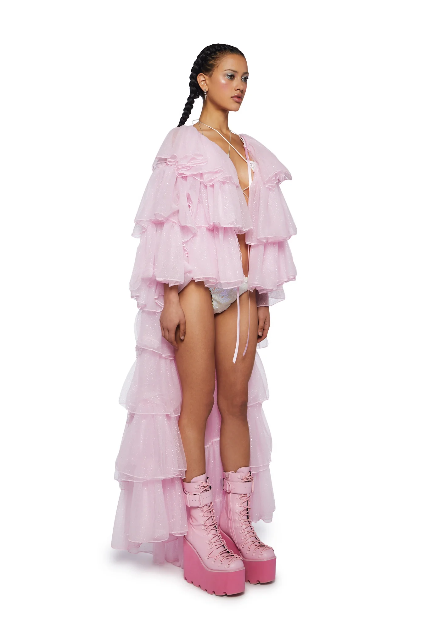 Rainbow Rhapsody Tulle Duster - Light Pink - Image 3