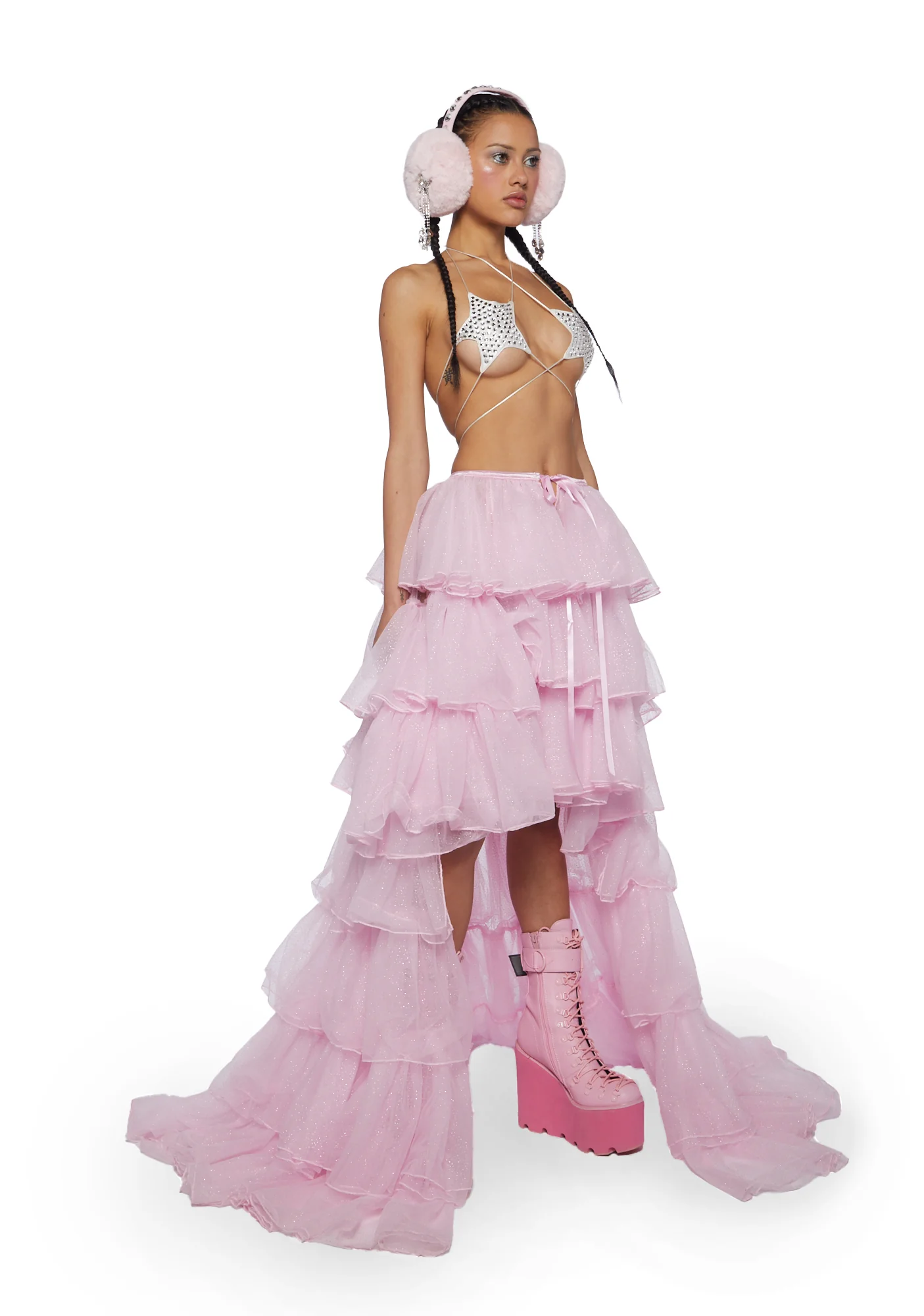 Rainbow Rhapsody Tulle Duster - Light Pink - Image 6