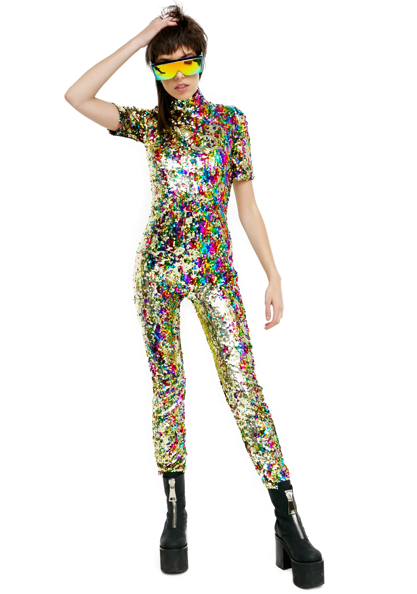 Rainbow Sequin Jumpsuit - Image 2