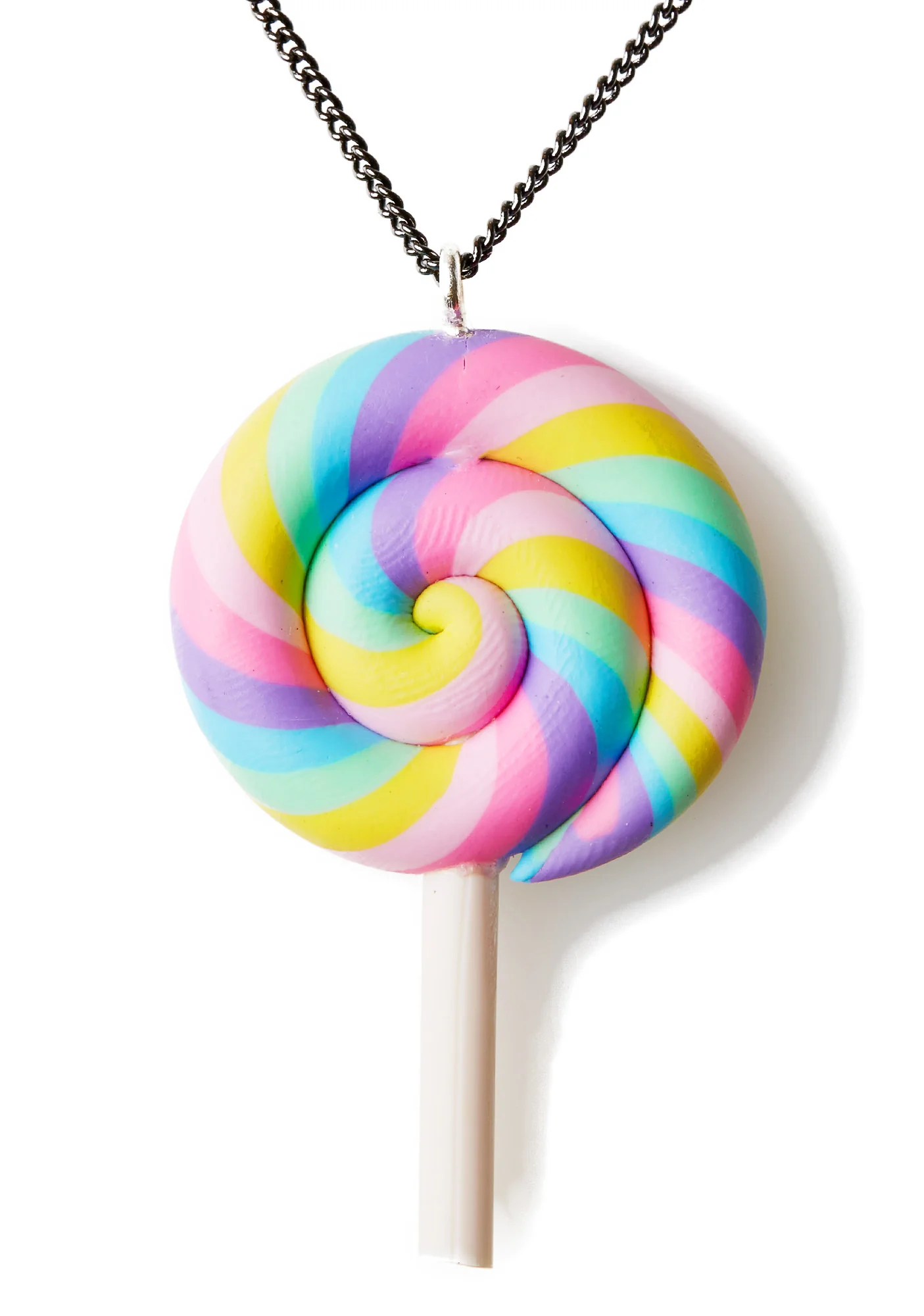 Rainbow Swirl Lollipop Necklace - Image 3