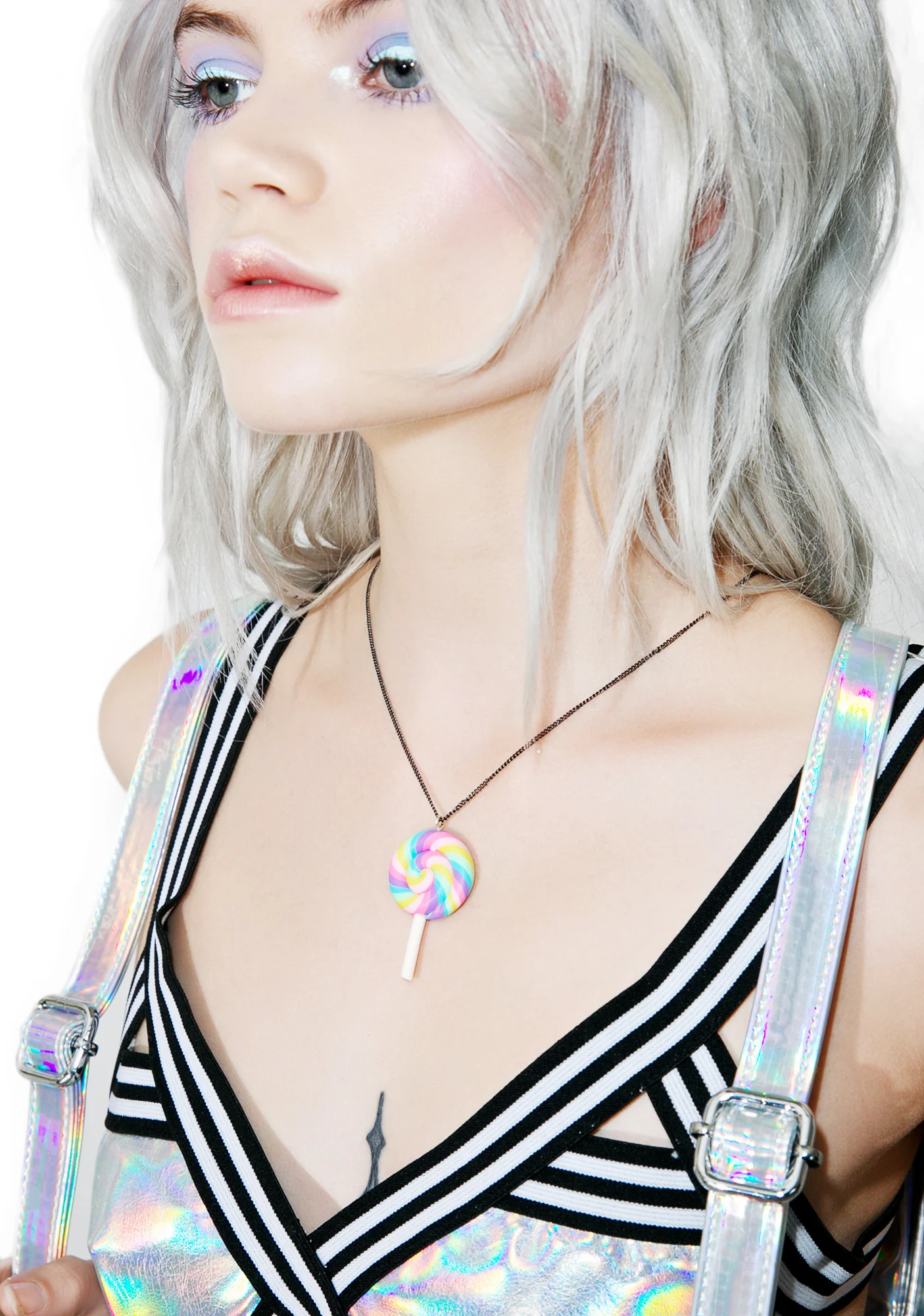 Rainbow Swirl Lollipop Necklace - Image 4