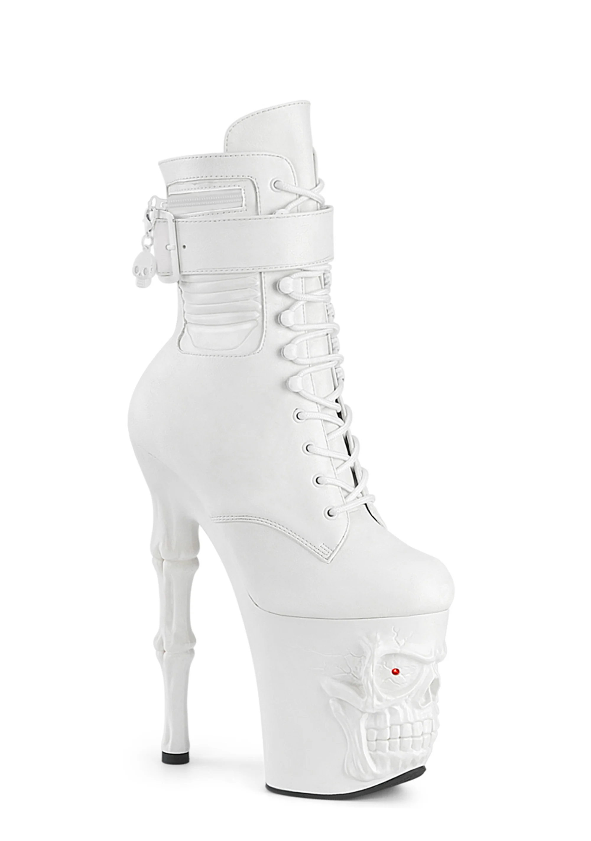 Rapture-1020STR-LT Platform LED Ankle Boots-White - Image 5