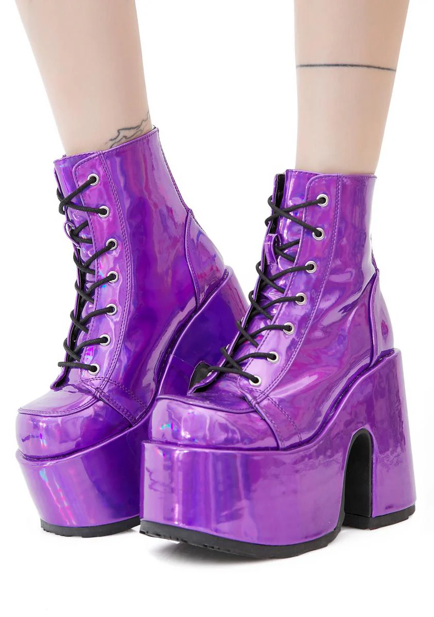 Camel-203 Platform Ankle Boots - Image 2