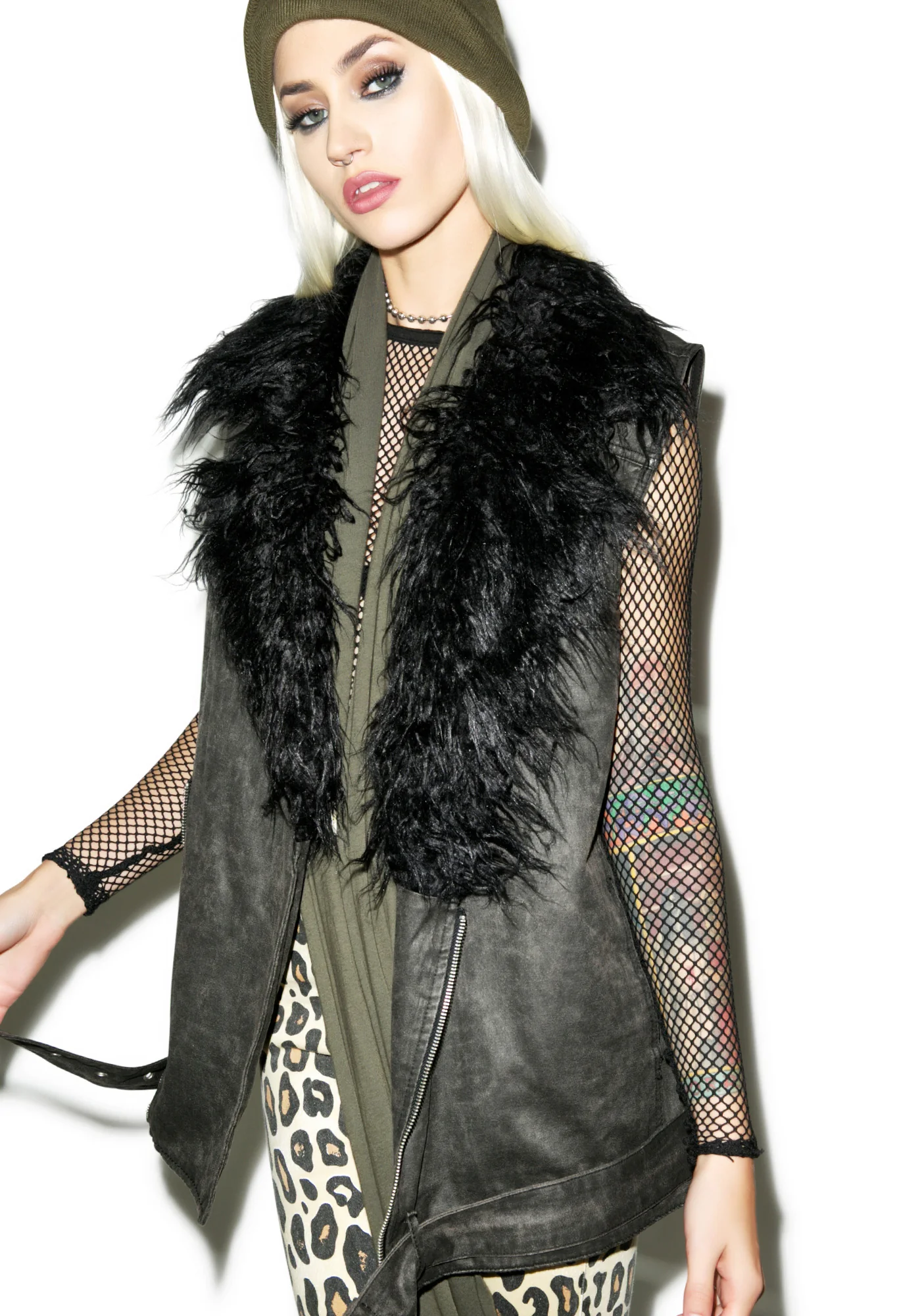 Raven Drill Biker Vest - Image 3