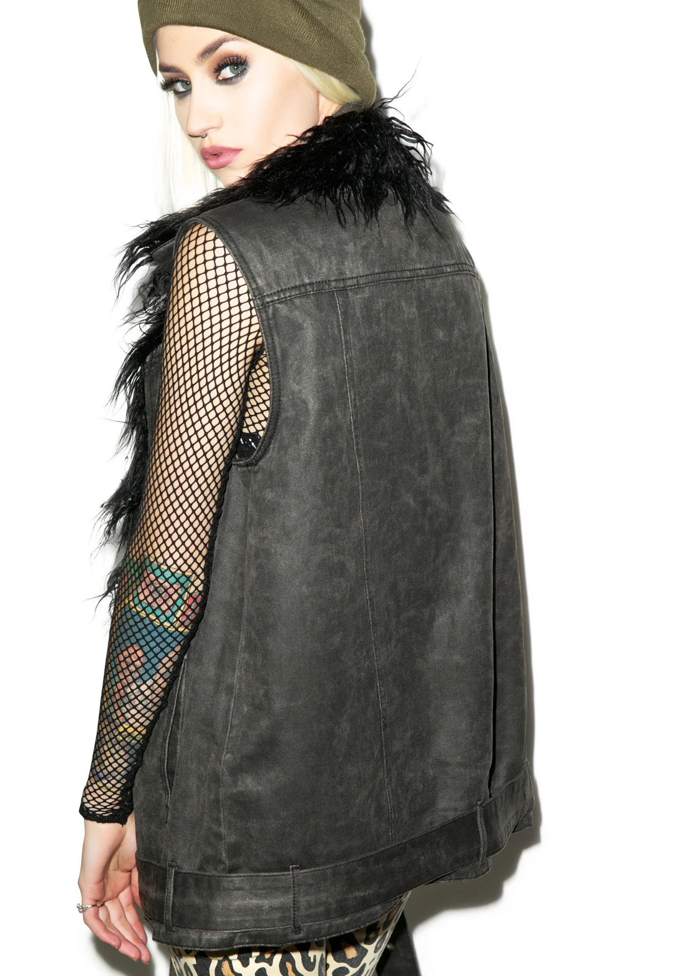Raven Drill Biker Vest - Image 5