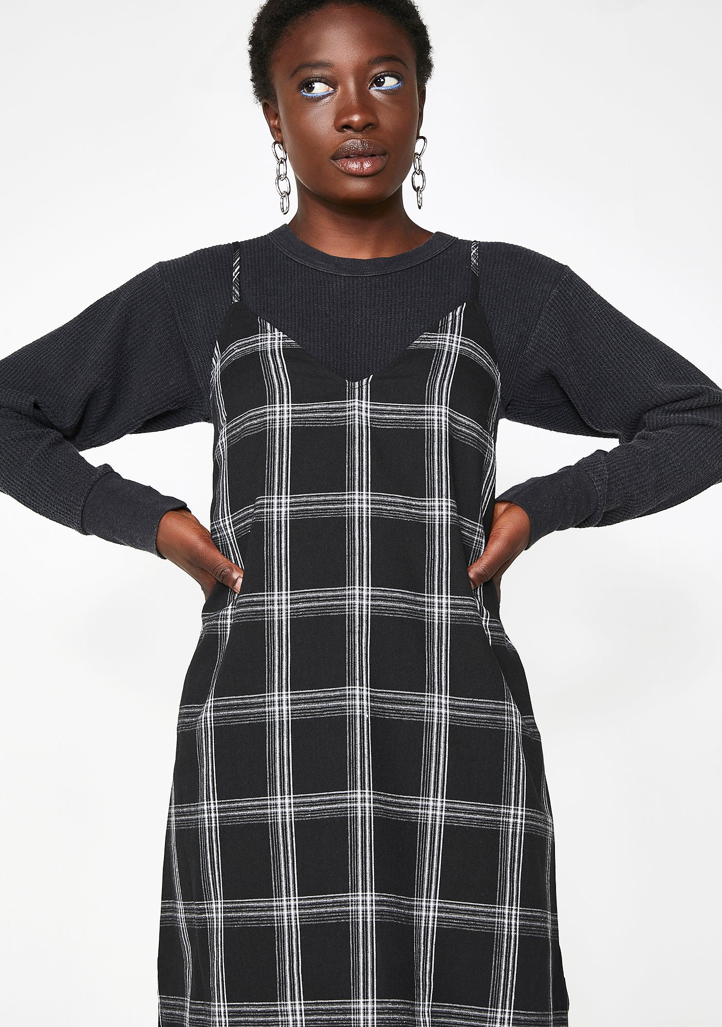 Raven Honeytrap Plaid Midi Dress - Image 2