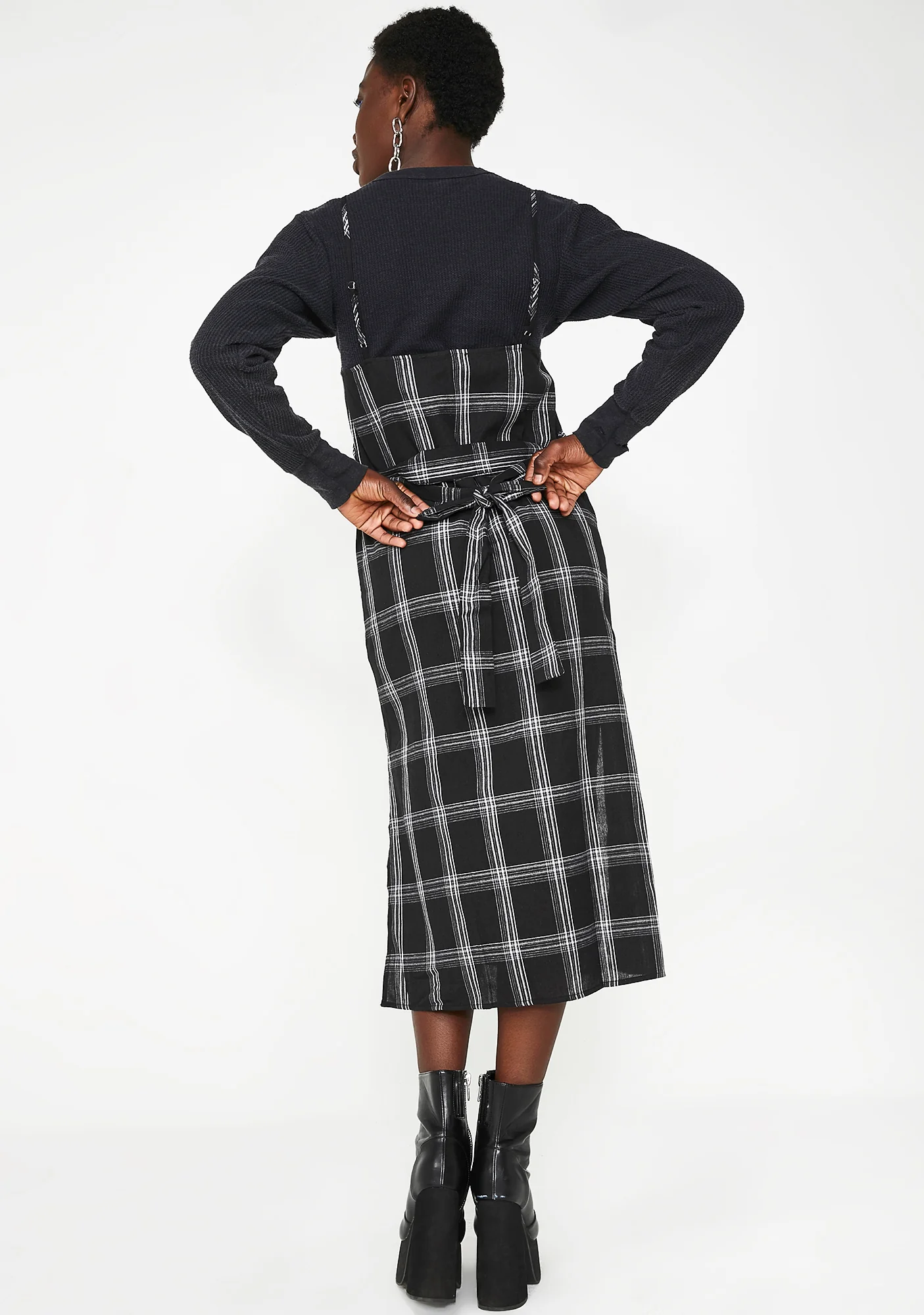Raven Honeytrap Plaid Midi Dress - Image 4