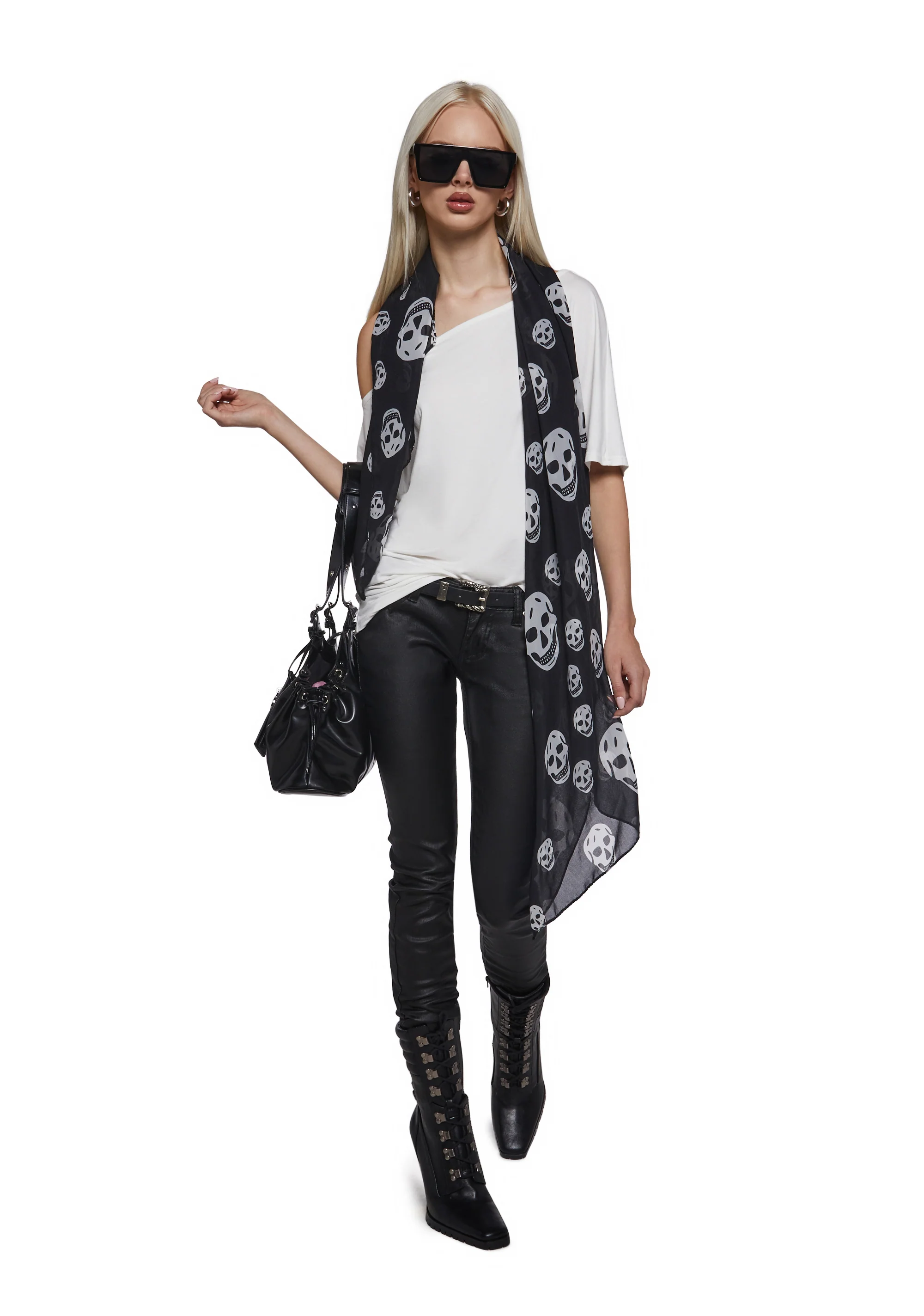 Flirting Over Oversized Tee - White - Image 2
