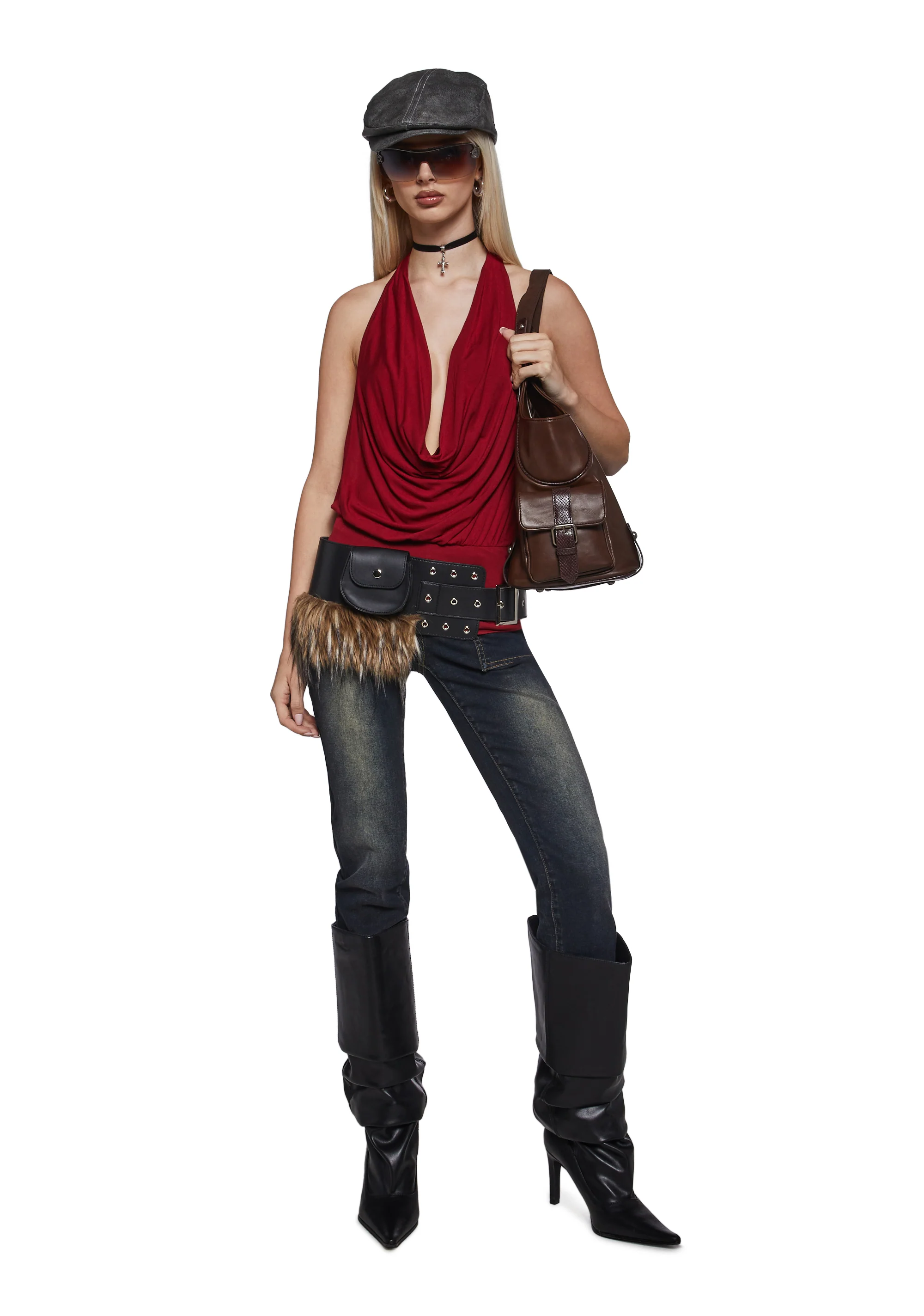 Celeb Status Halter Top - Red - Image 2