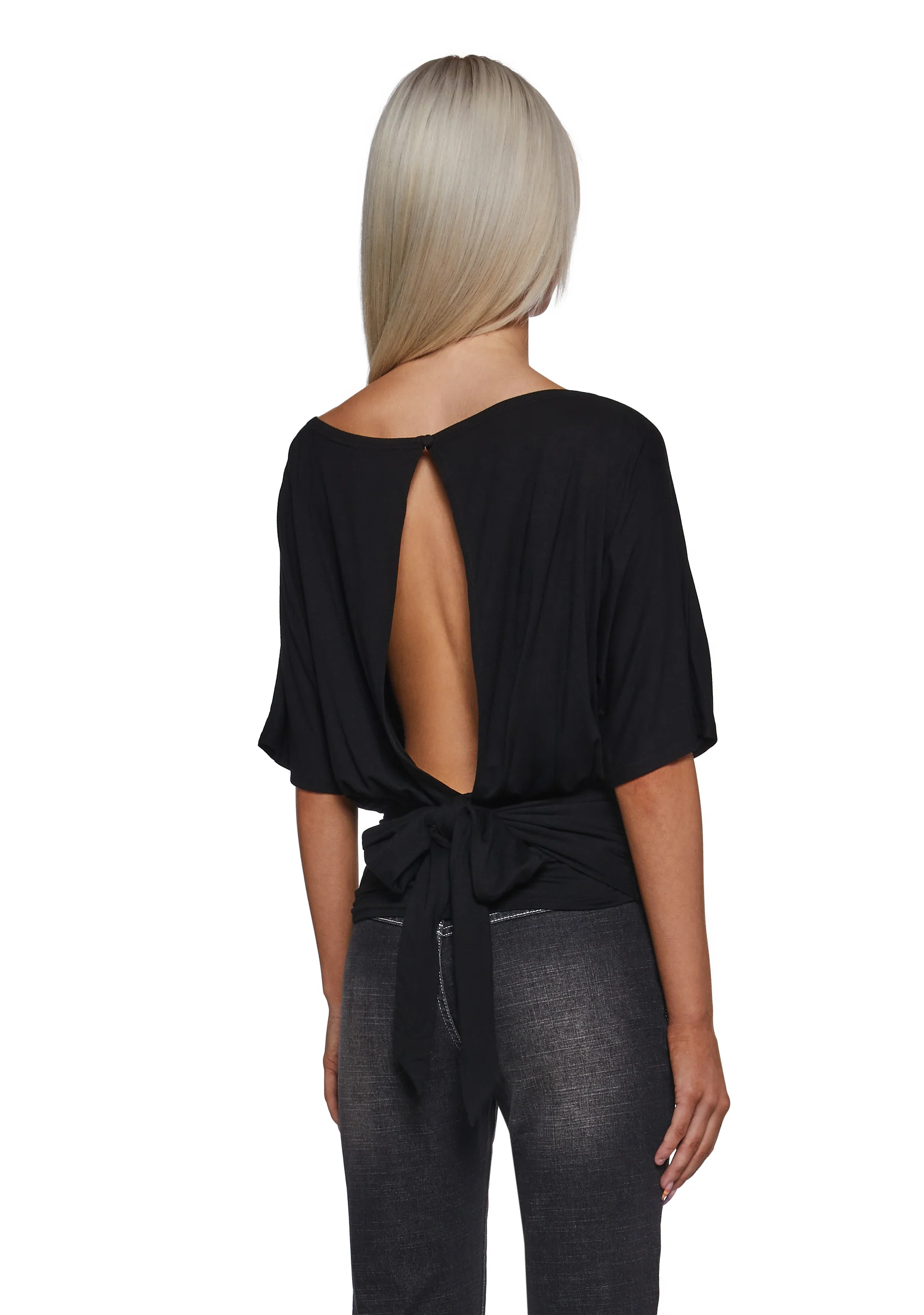 Charm Behavior Wrap Top - Black - Image 10