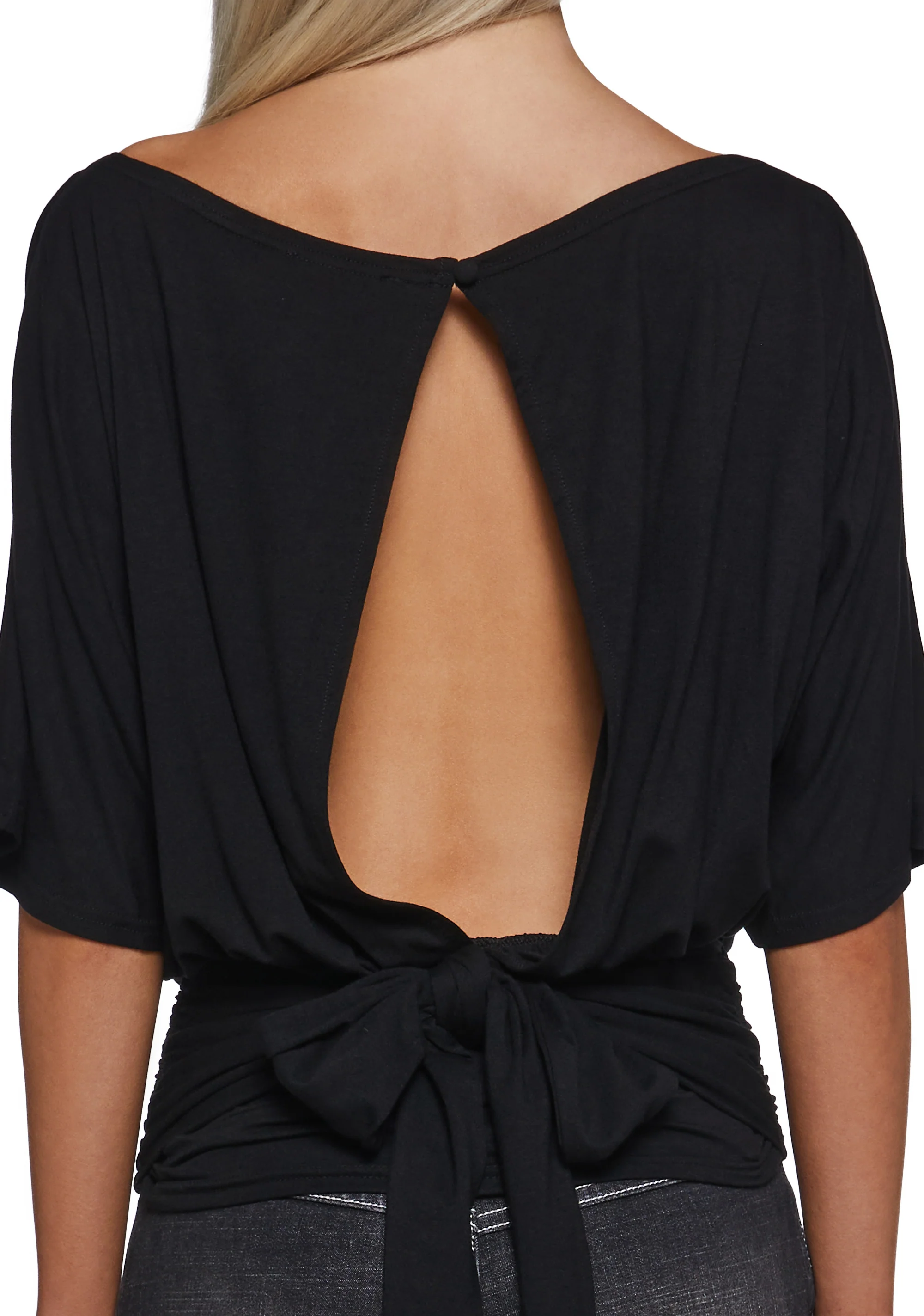 Charm Behavior Wrap Top - Black - Image 11