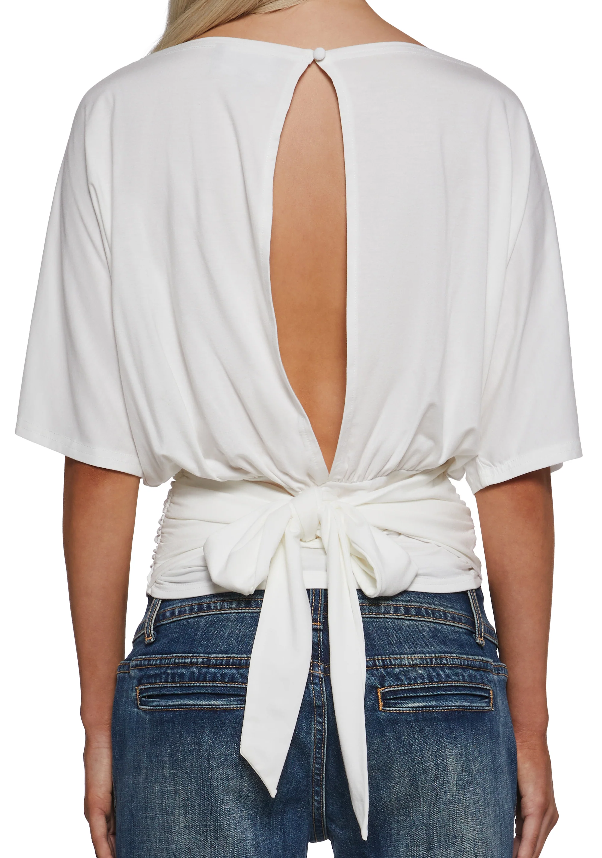 Charm Behavior Wrap Top - White - Image 5