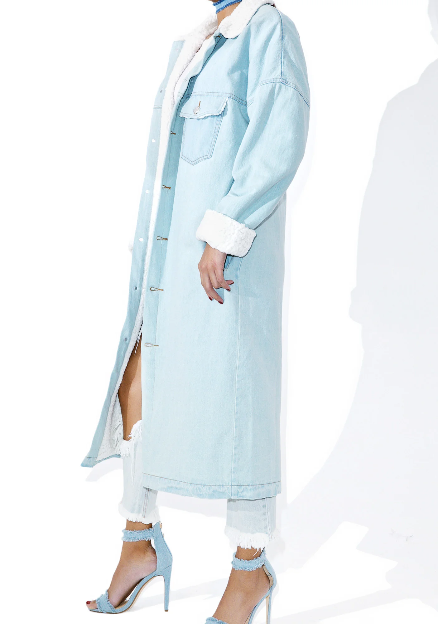 Real Bluez Denim Trench Coat - Image 3