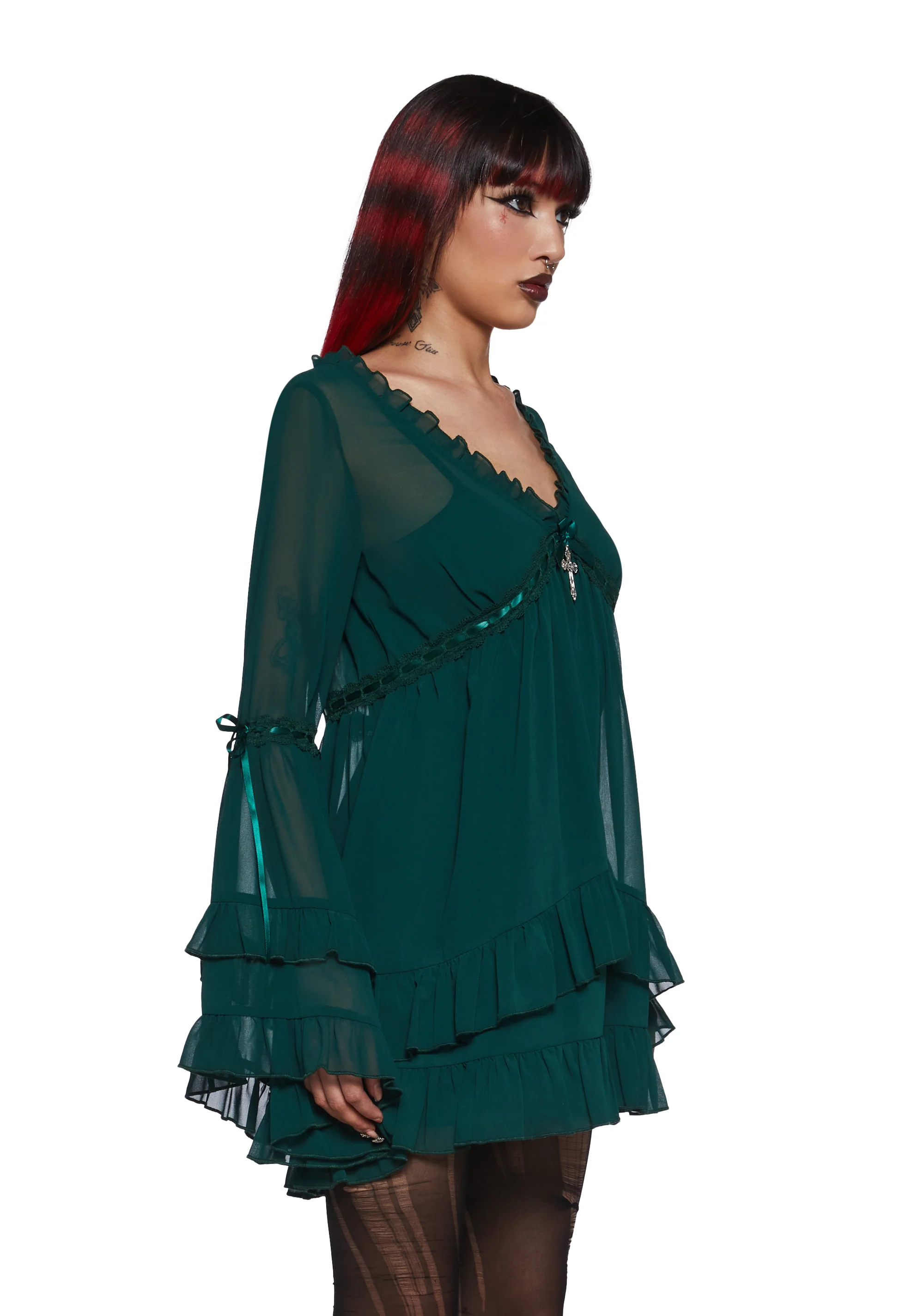 Real Divinity Mini Dress - Green - Image 3