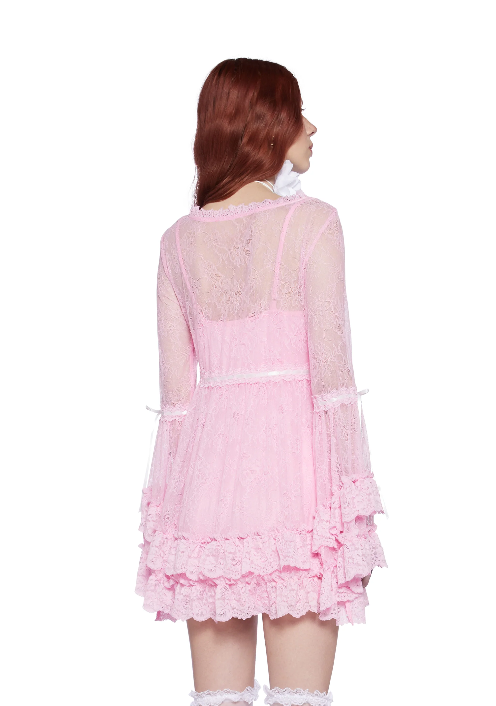 Real Divinity Mini Dress - Lace Pink - Image 4