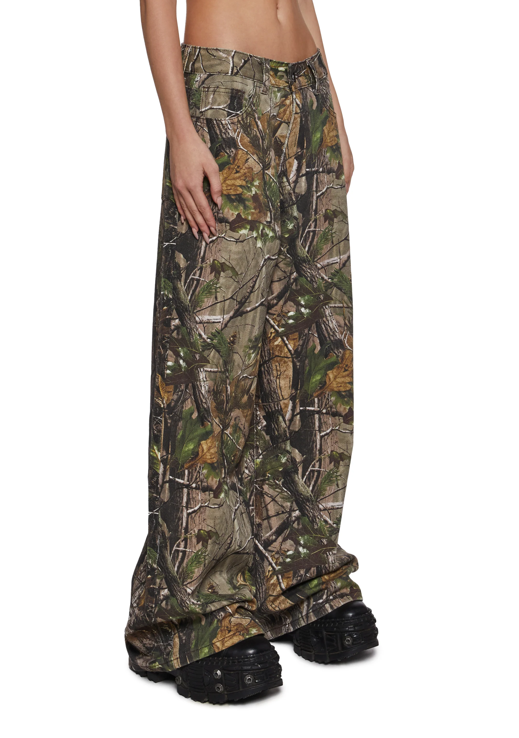 Sinful Attitude Wide Leg Jeans - Camo - Image 3