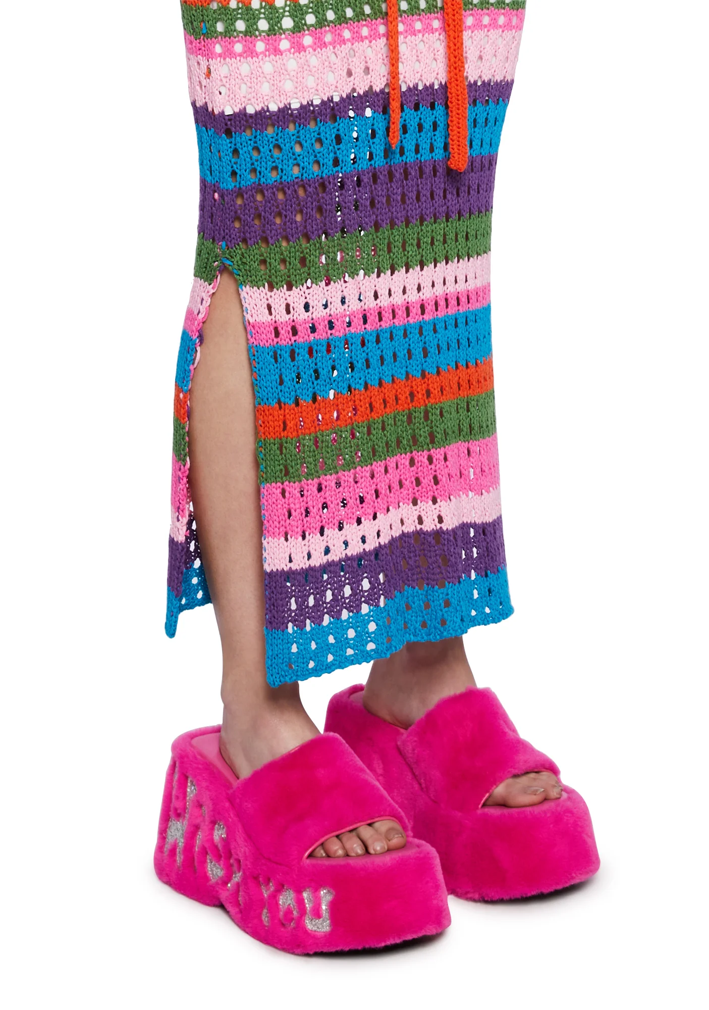 Really Keen Crochet Midi Skirt - Pink - Image 5