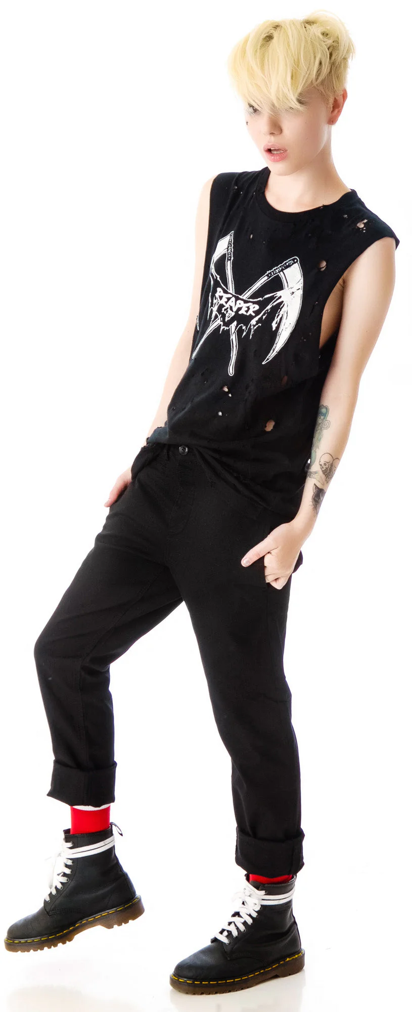 Reaper Destroyed Muscle Tank - Black - Image 3