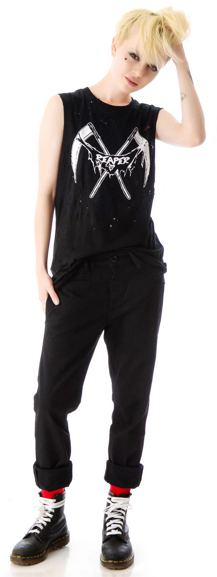Reaper Destroyed Muscle Tank - Black - Image 5