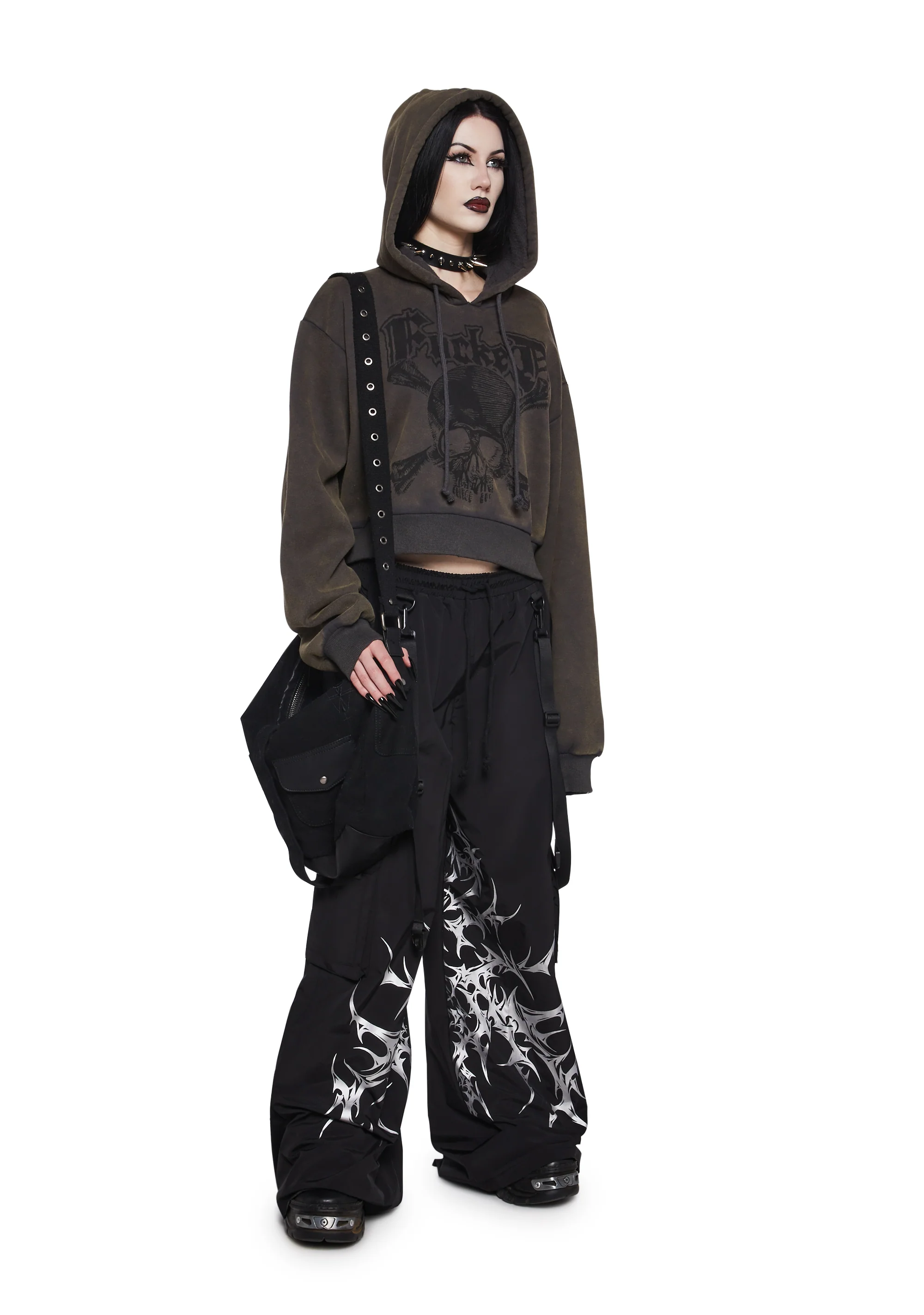 Reaper’s Mark Cropped Hoodie - Image 2