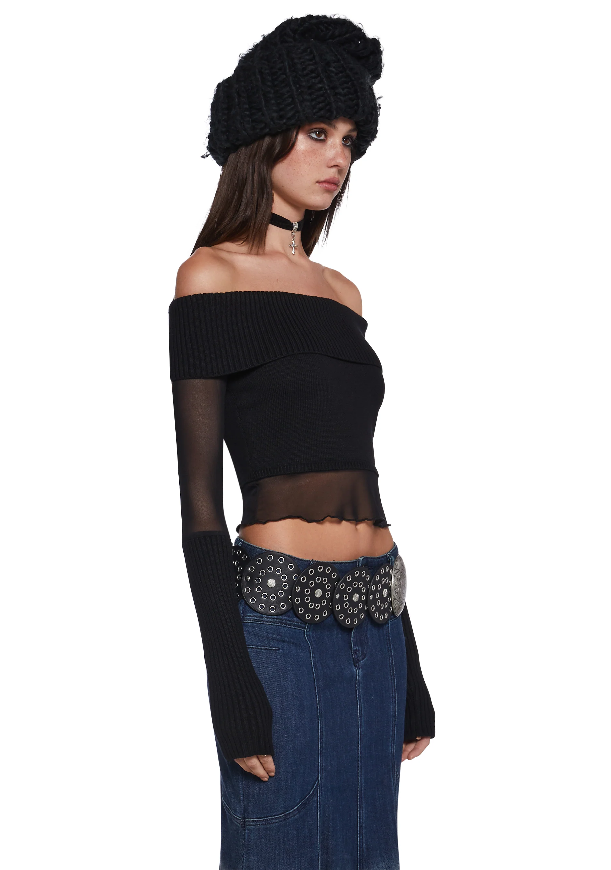 Rebel Hearts Cropped Sweater - Image 3