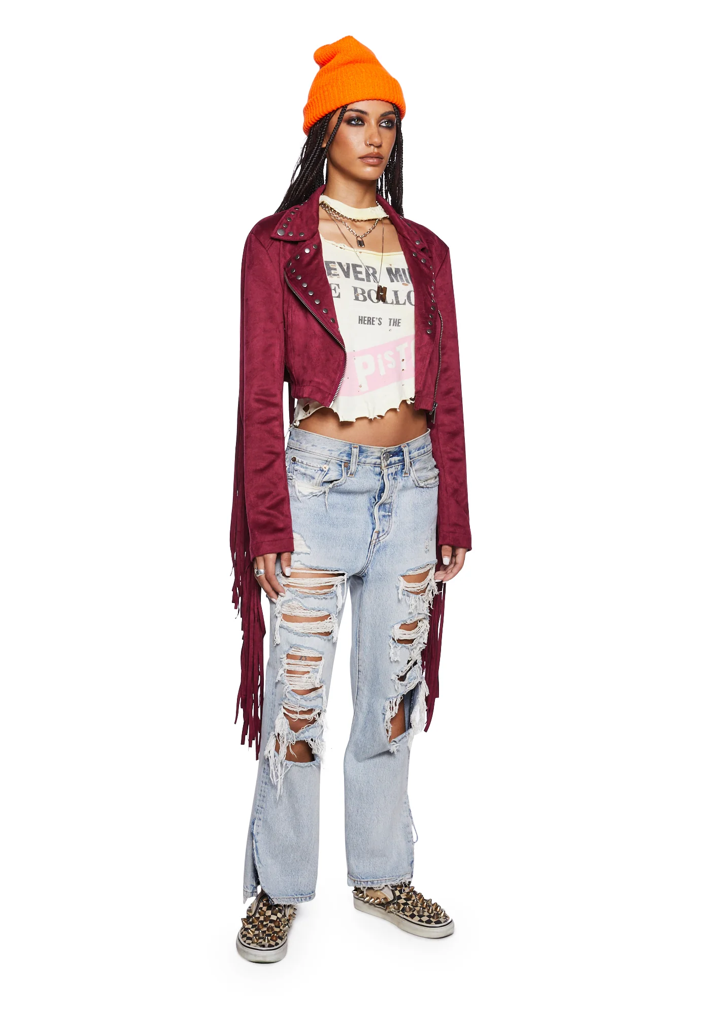Rebel Takeover Fringe Moto Jacket - Image 5