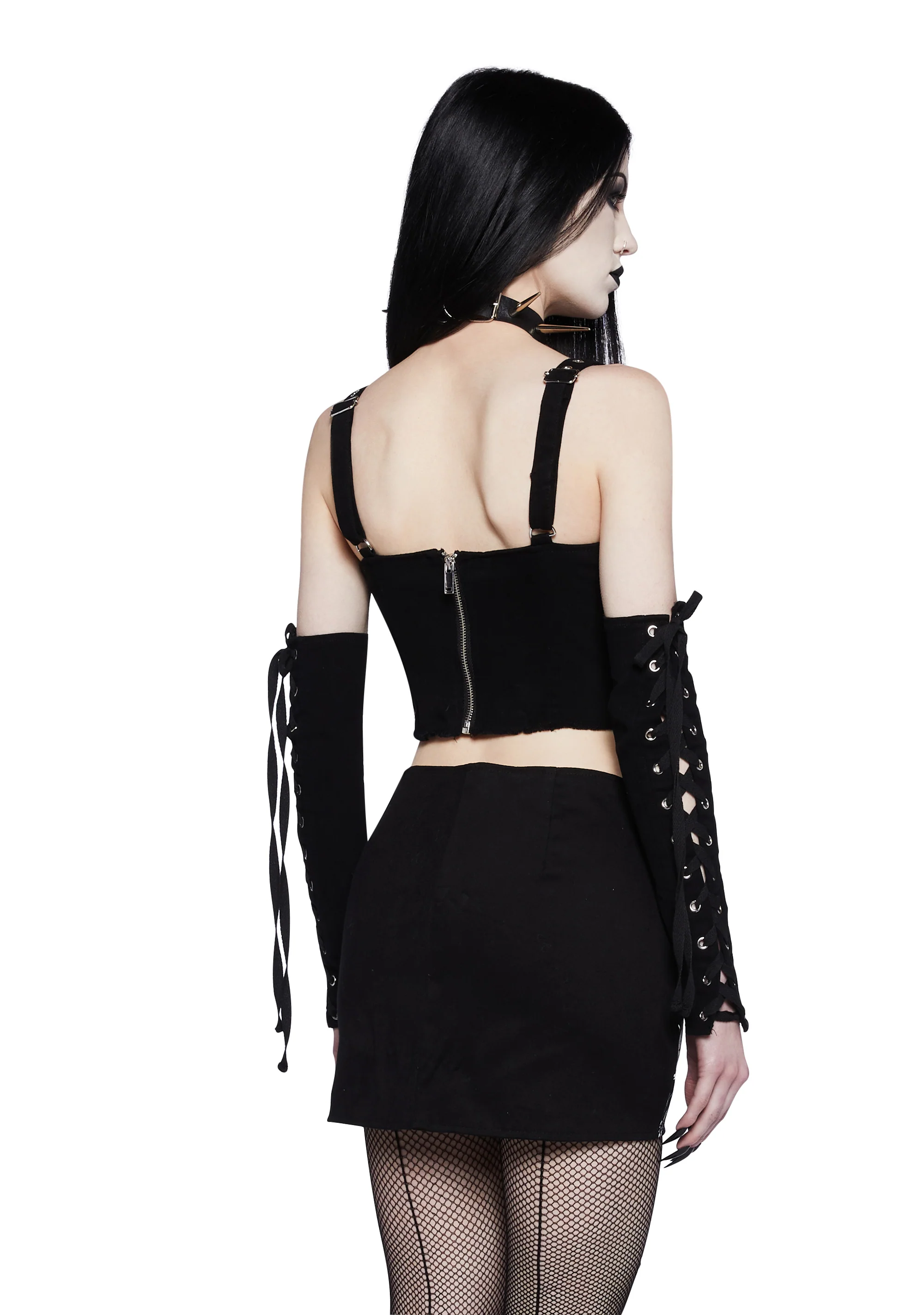 Rebel Uprising Corset Top And Arm Warmers Set - Image 4