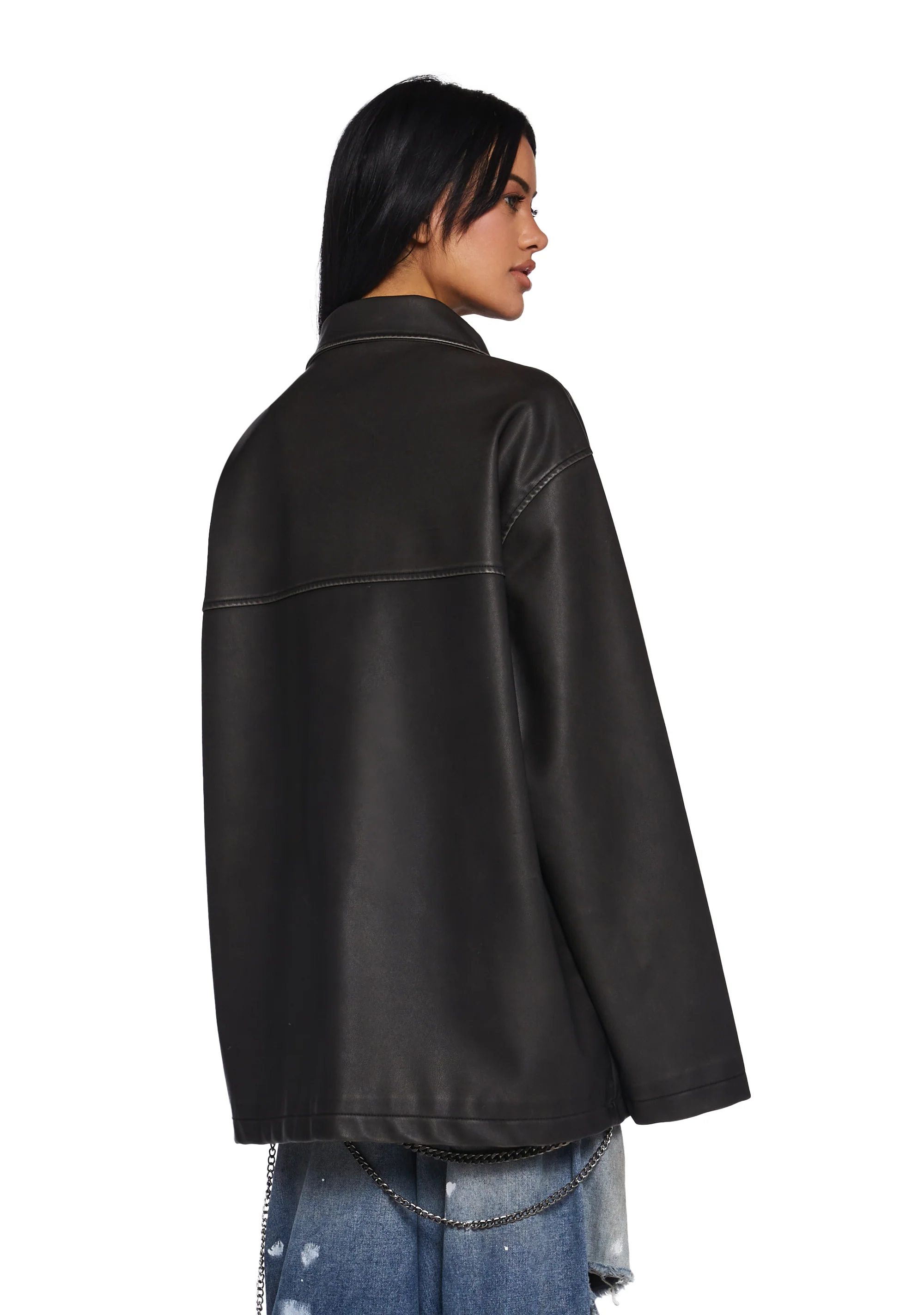 Record Breaker Vegan Leather Jacket - Image 4
