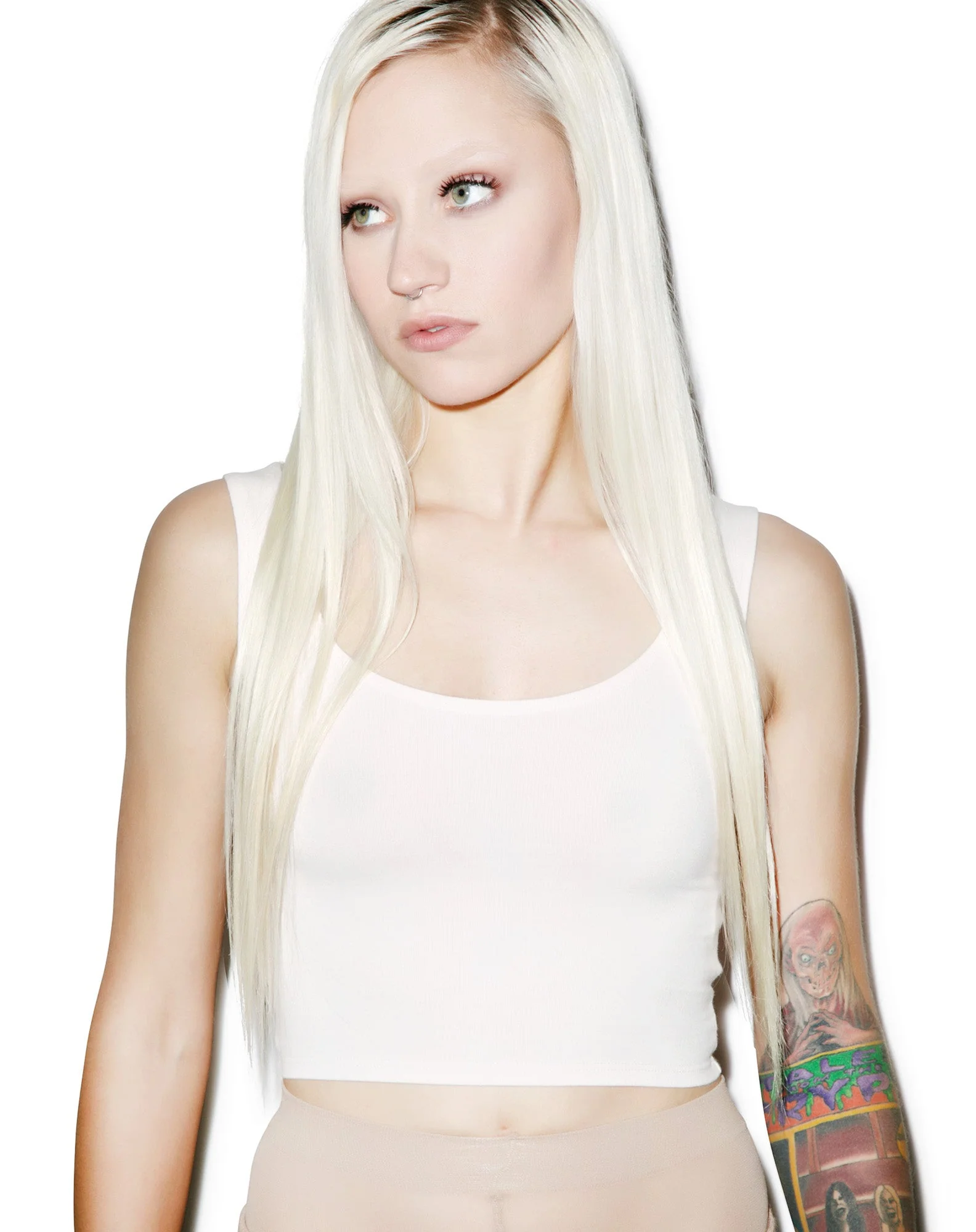 Reeves Fitted Crop Tank - Gray - Image 34