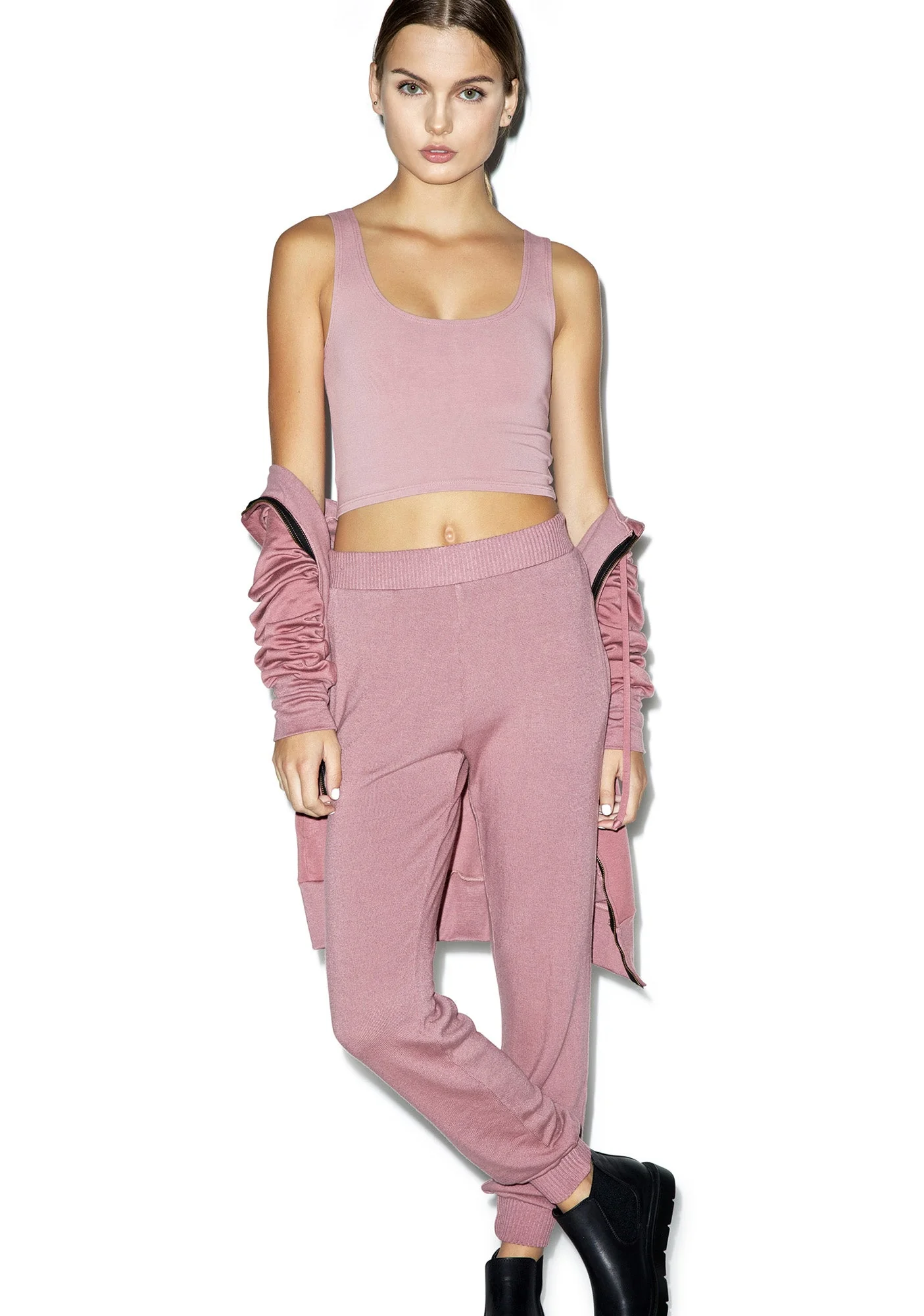 Reeves Fitted Crop Tank - Brown - Image 17