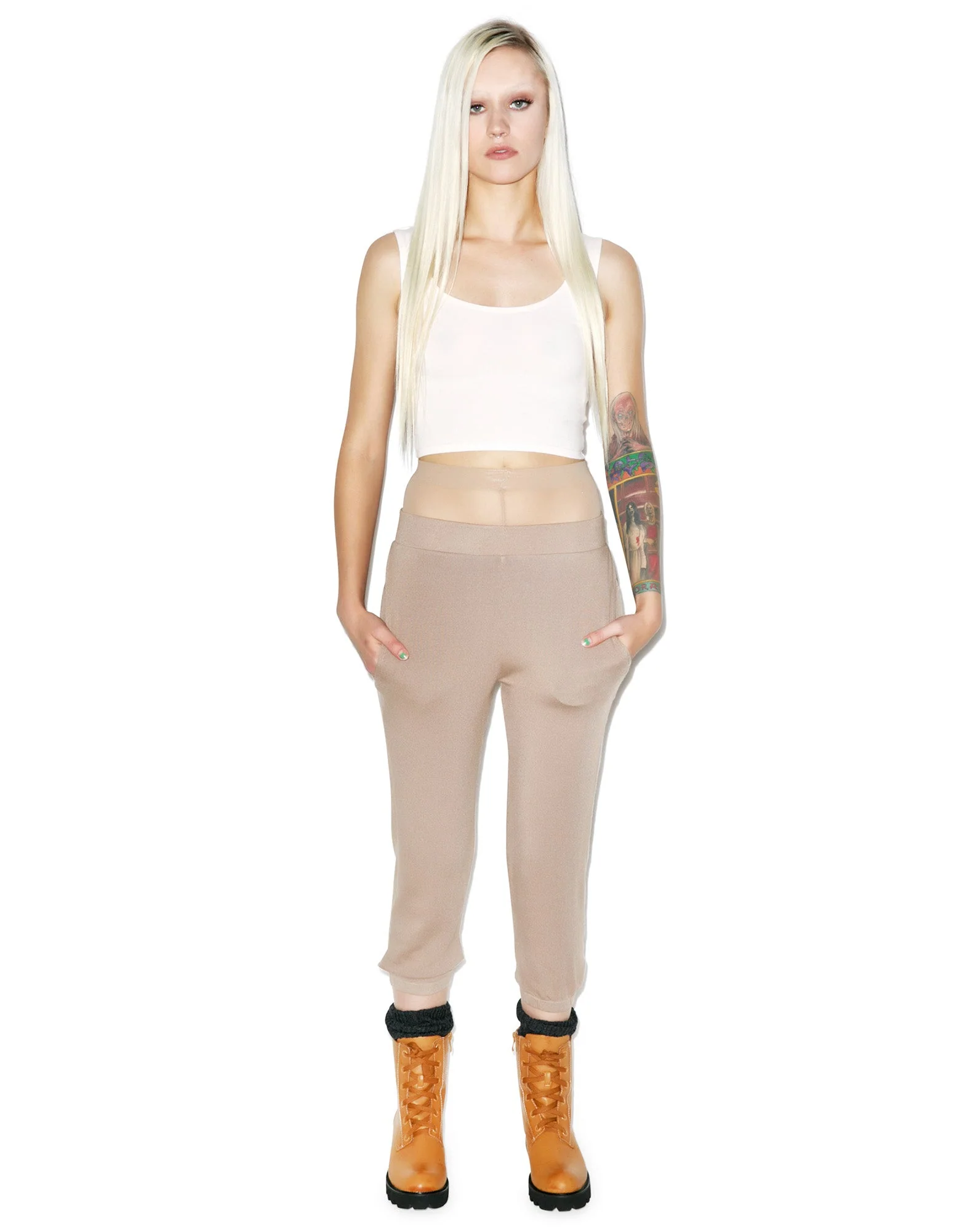 Reeves Fitted Crop Tank - Brown - Image 18