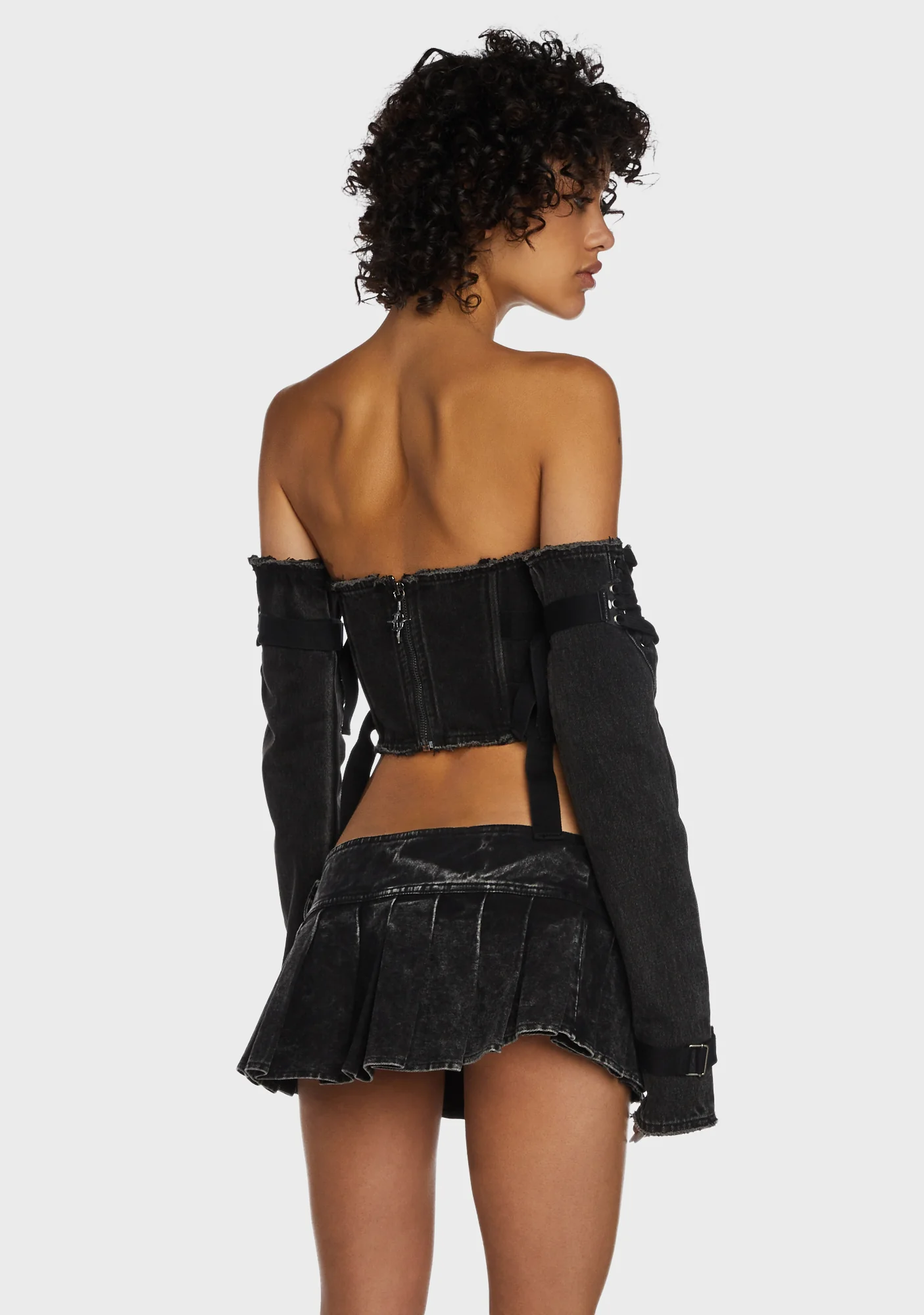 Replay Lace-Up Corset And Gloves Set - Black - Image 4