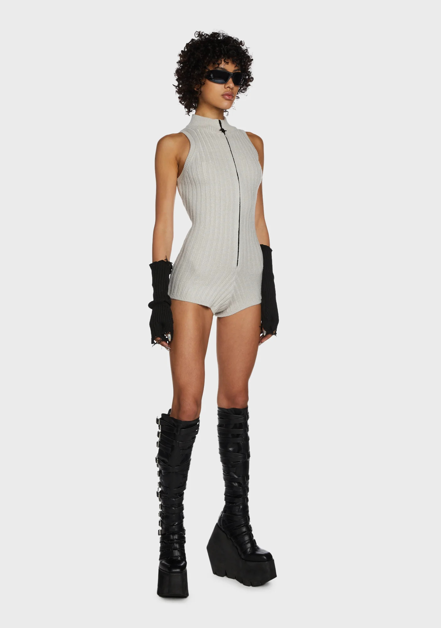 Replay Sleeveless Knit Romper - Ecru - Image 5