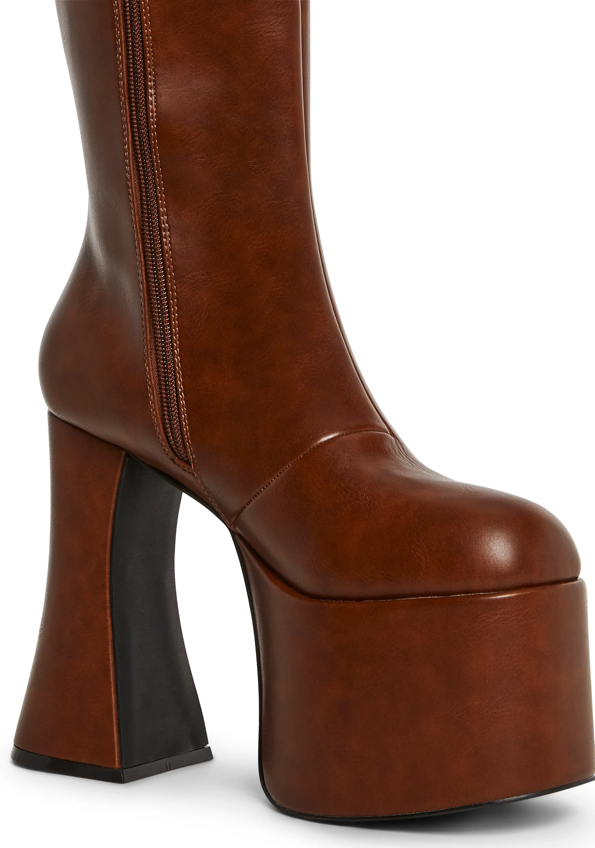 Retro Party Platform Boots - Brown - Image 2